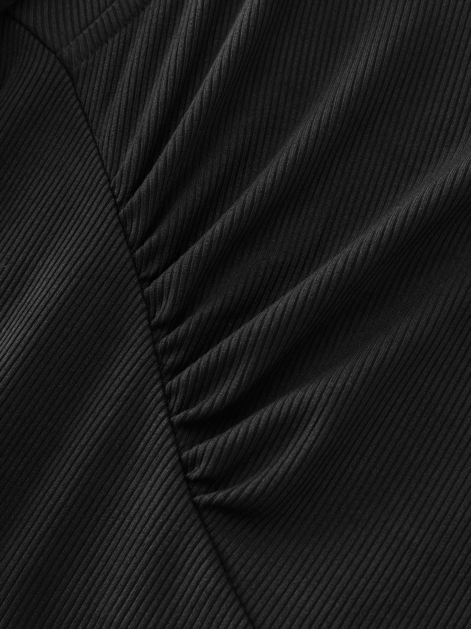 Asymmetrical Neckline Draped Knit Midi Dress - Image 6