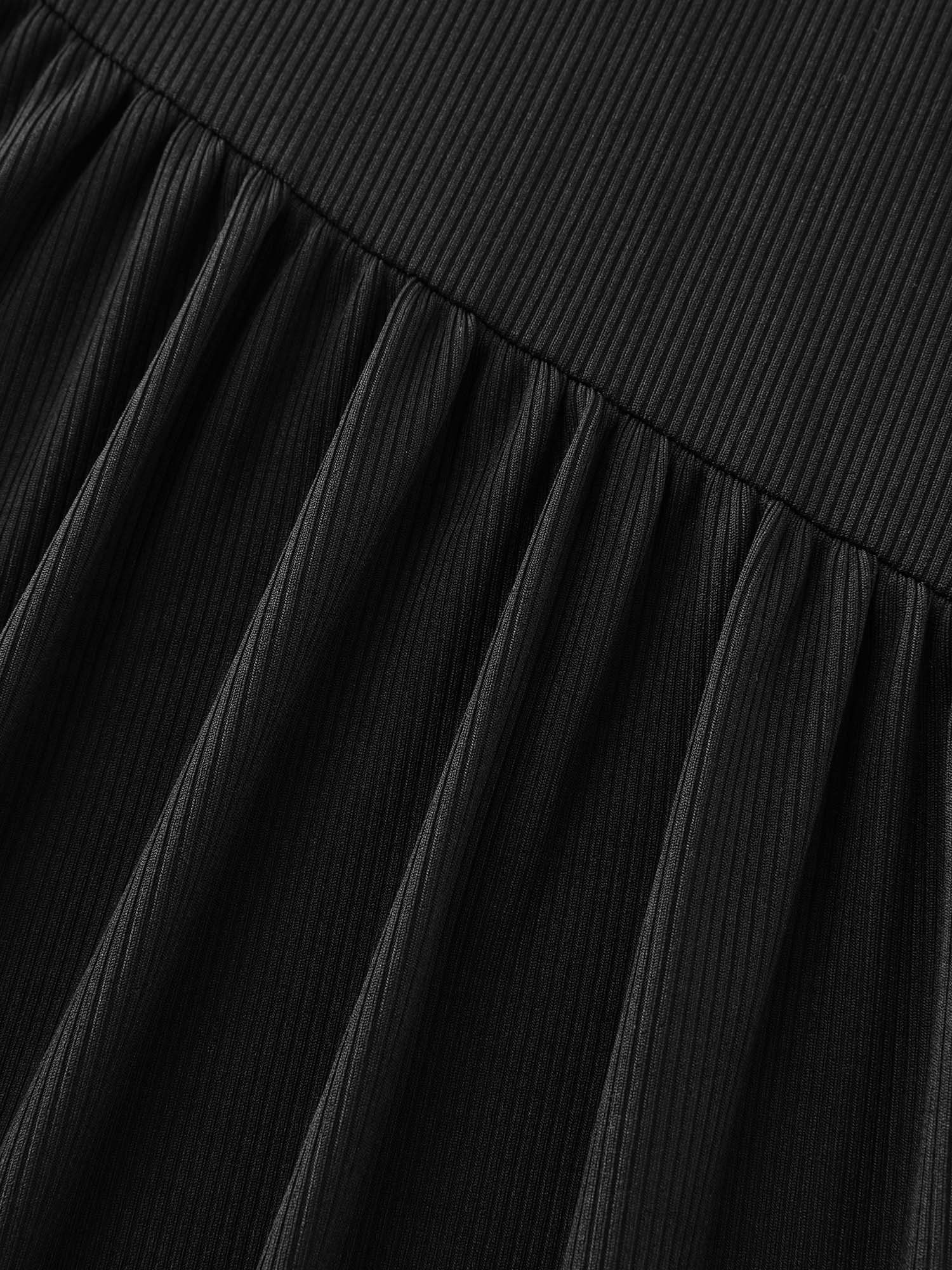 Asymmetrical Neckline Draped Knit Midi Dress - Image 7