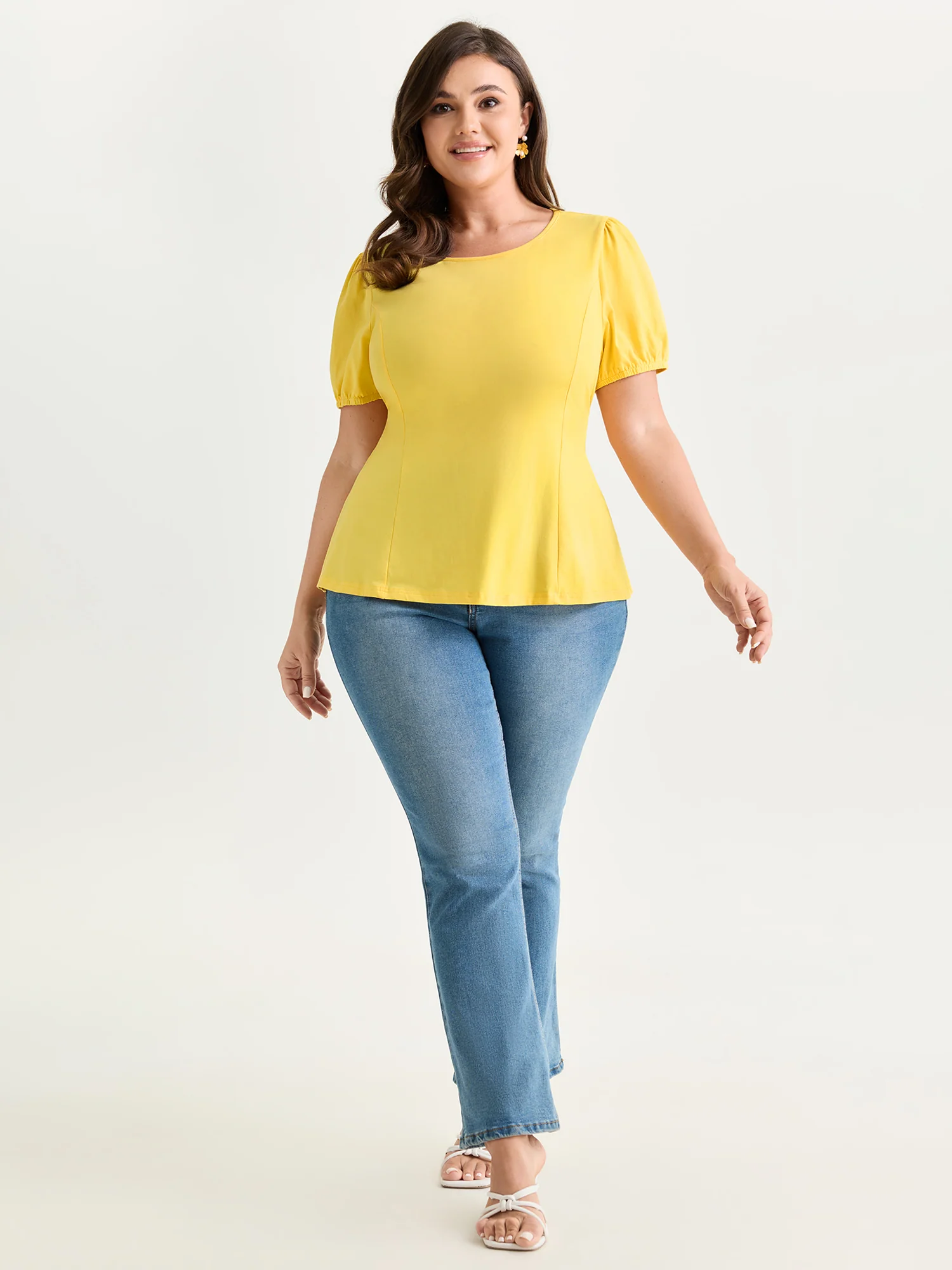 Back-Tie Cut-Out Plain Knit Top - Image 3