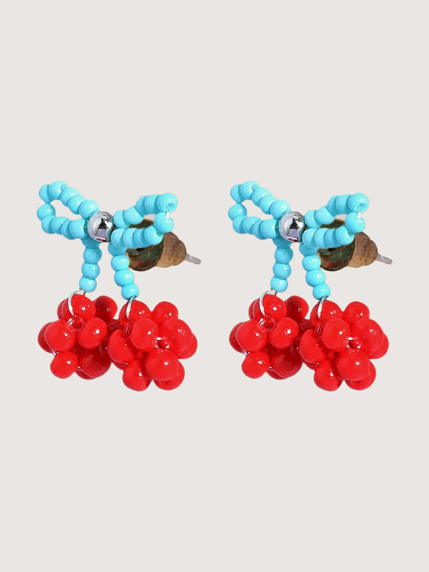 Berry Cute Color Contrast Drop Earrings - Image 3