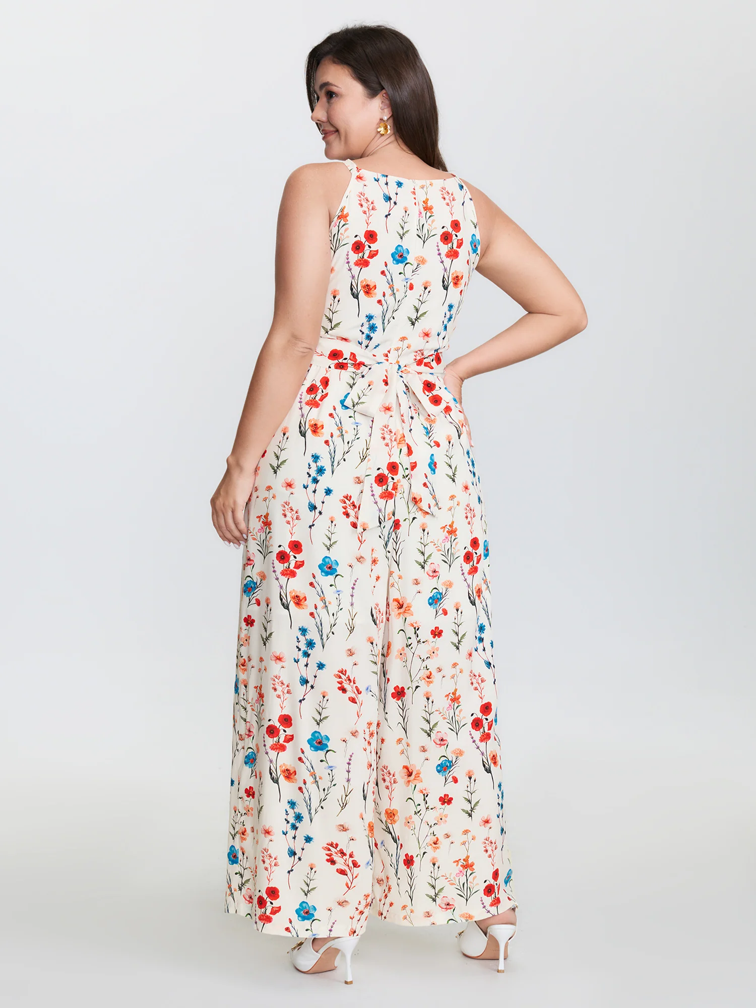 Blooming Florals Waist-Tie Jumpsuit - Image 4