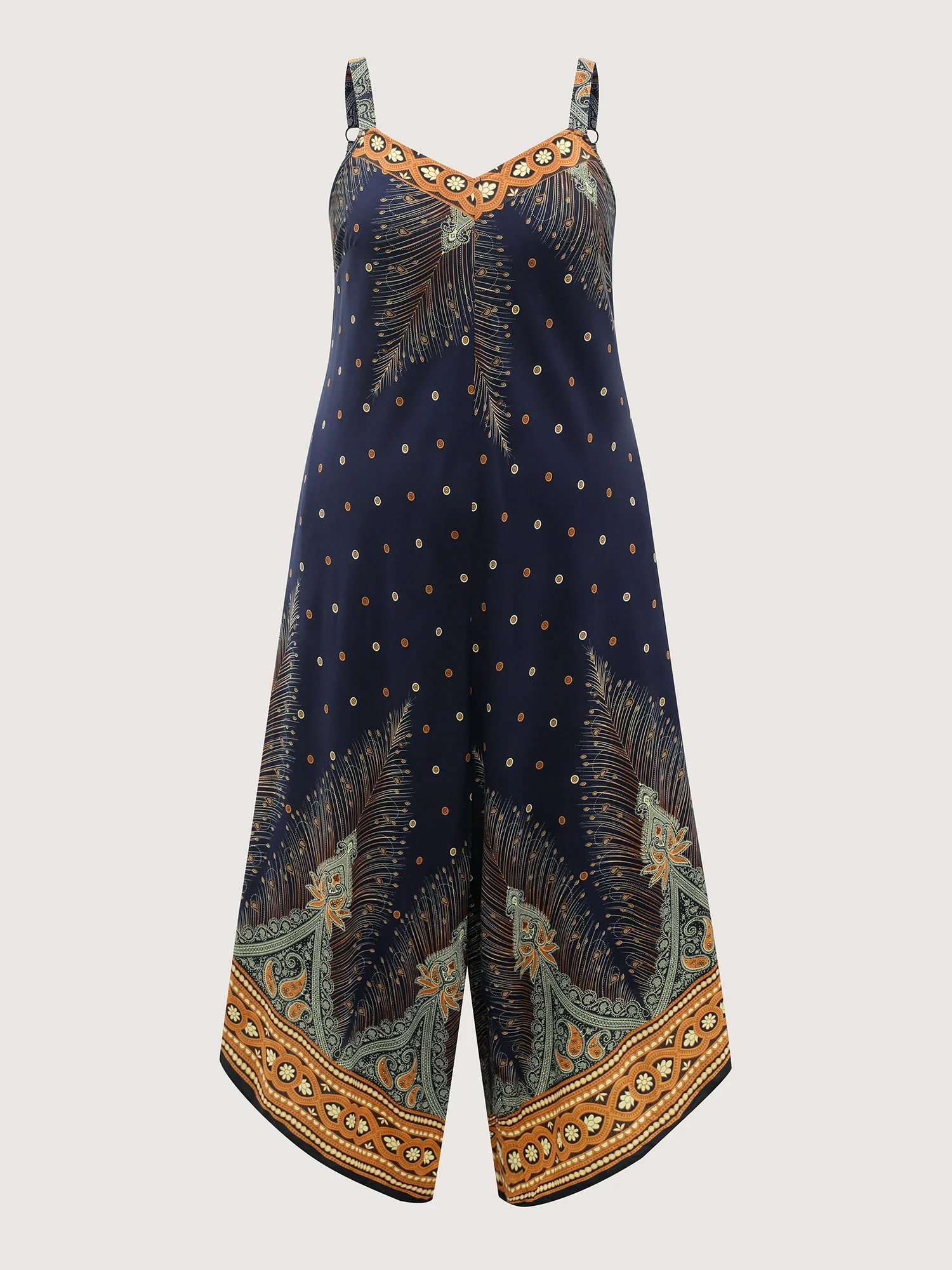 Boho Print Asymmetrical Hem Jumpsuit - Image 7