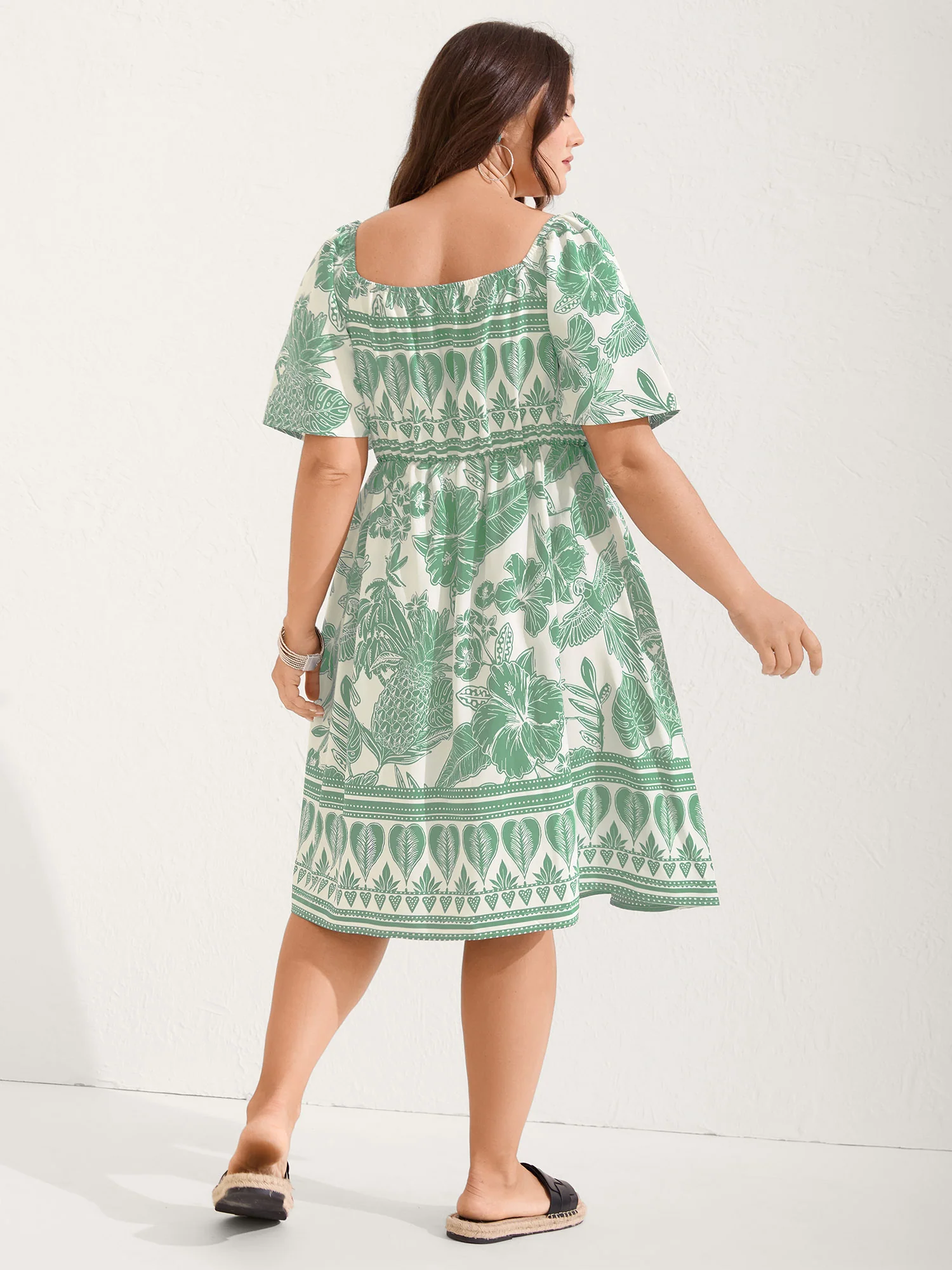 Boho Print Fit Flare Pockets Mini Dress - Image 15