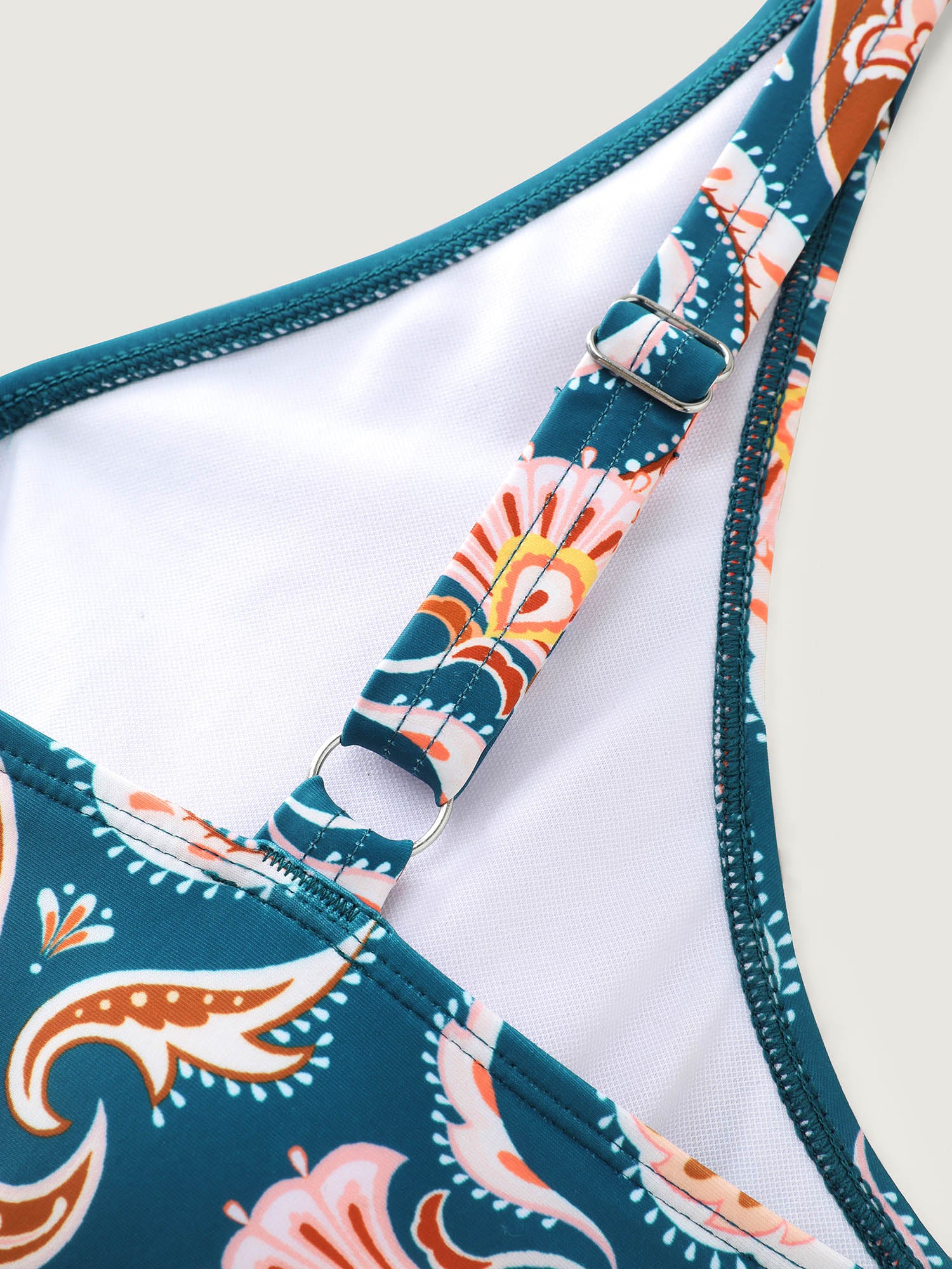 Boho Print Pockets Swim Romper - Image 6
