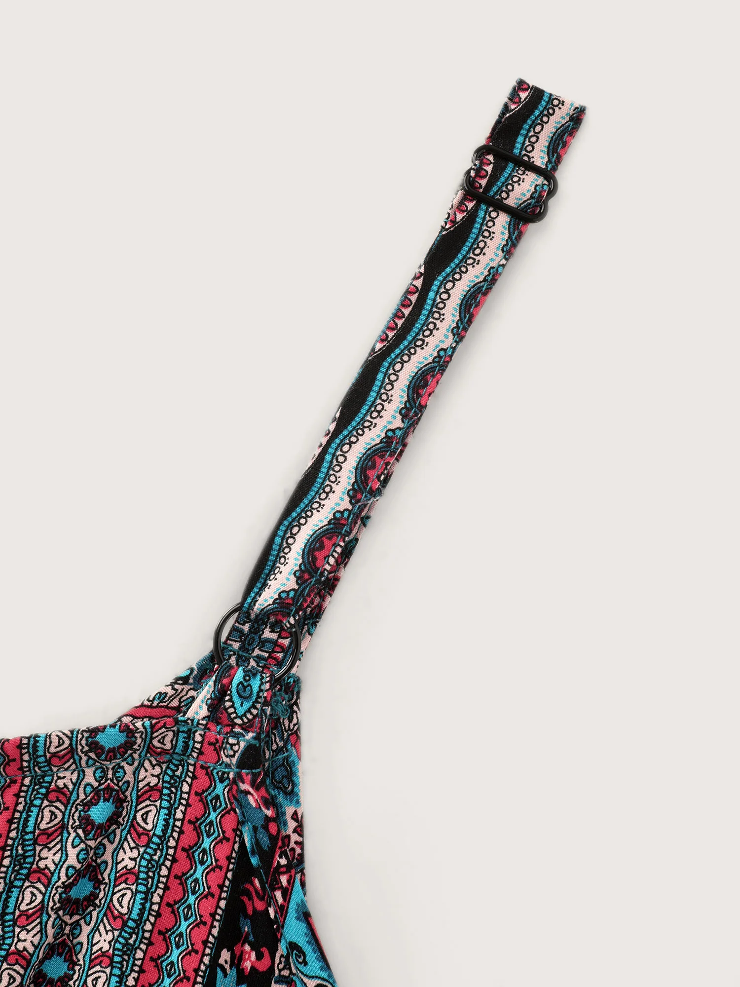 Boho Striped Lace Trim Midi Dress - Image 6