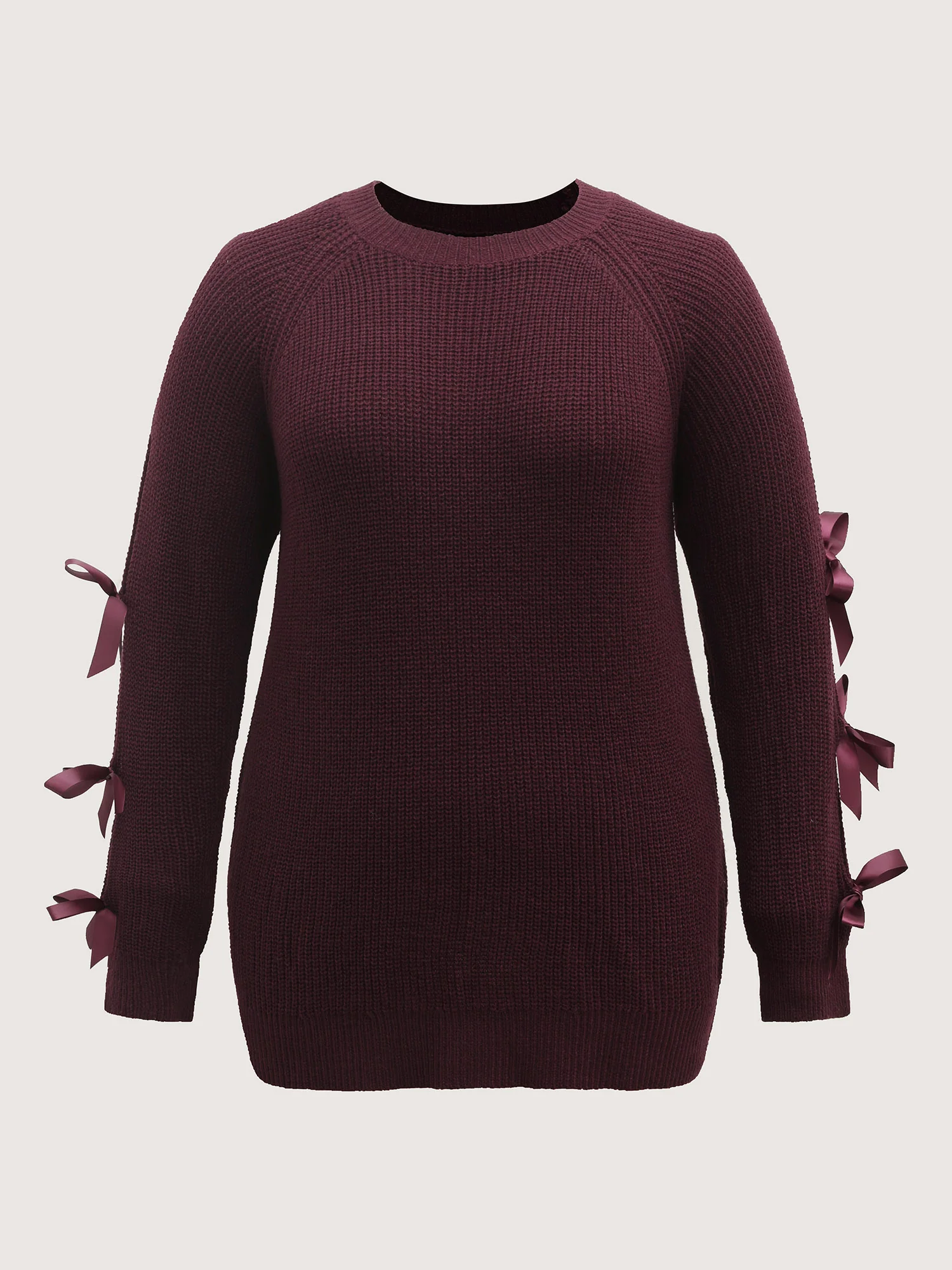 Bowknot Cut-Out Sleeve Solid Pullover - Image 7