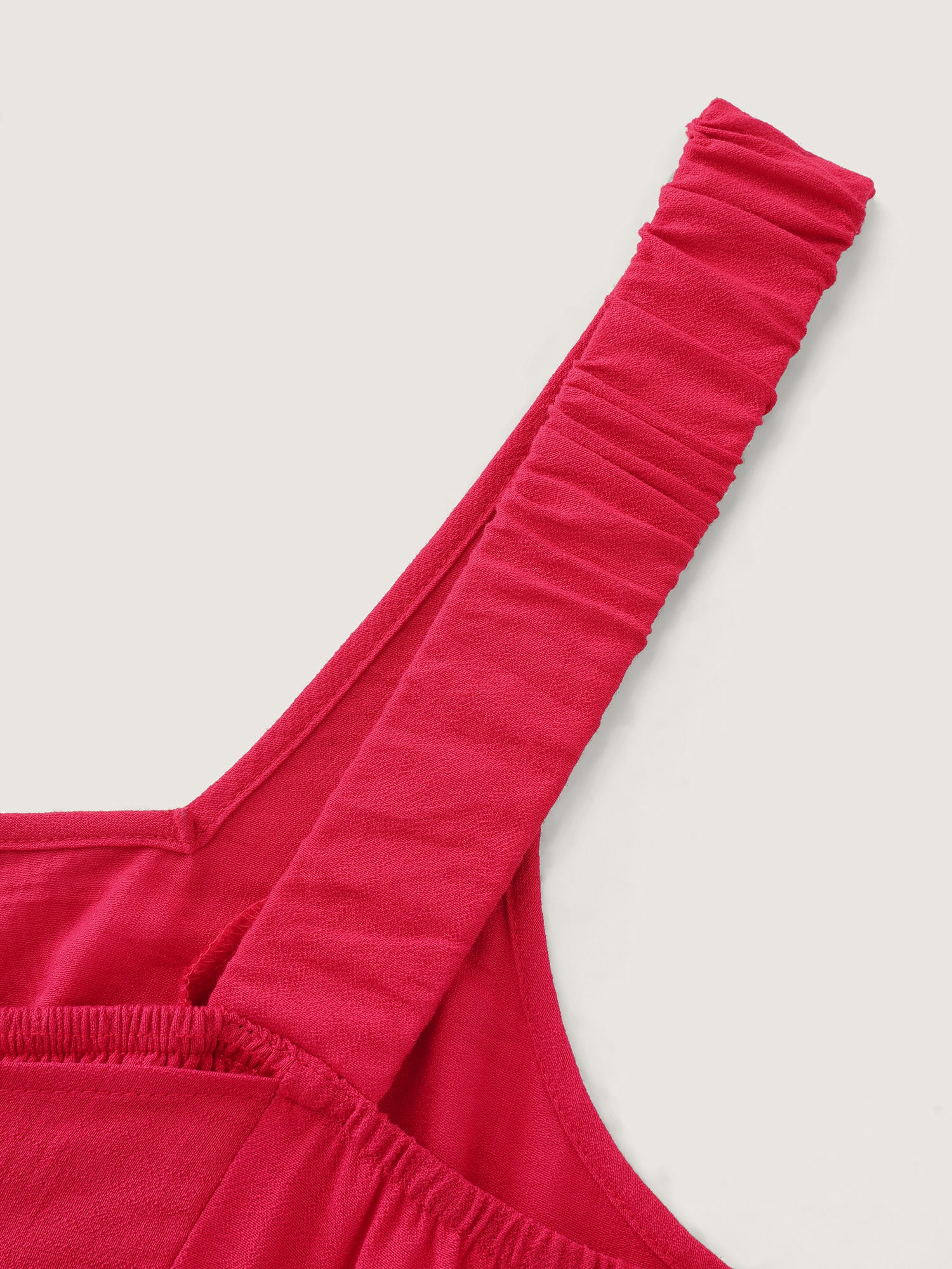 Bowknot Shirred Waist-Defining Plain Mini Dress - Image 7