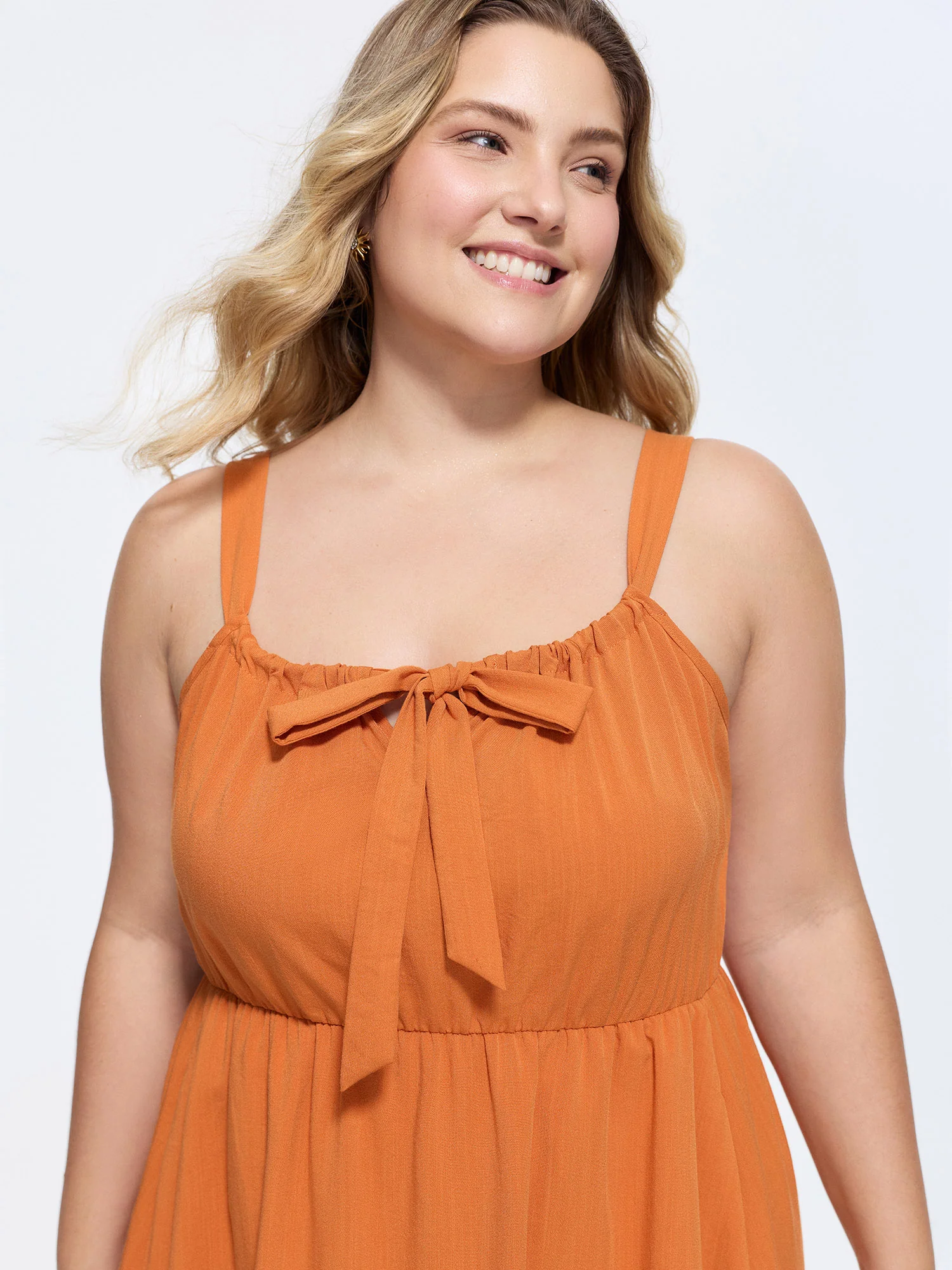 Bowknot Stretchy Waist Tiered Maxi Dress - Image 2