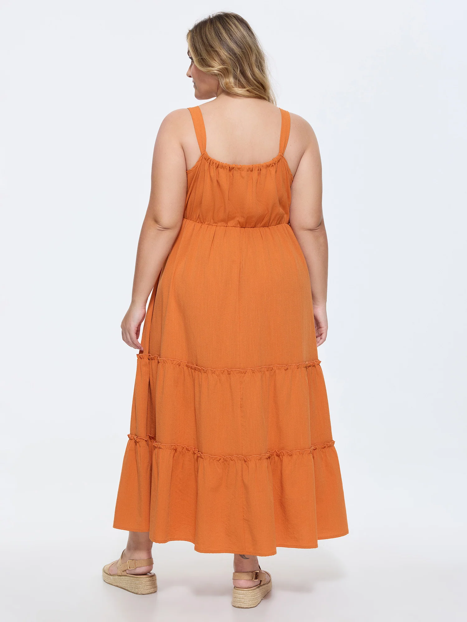 Bowknot Stretchy Waist Tiered Maxi Dress - Image 4