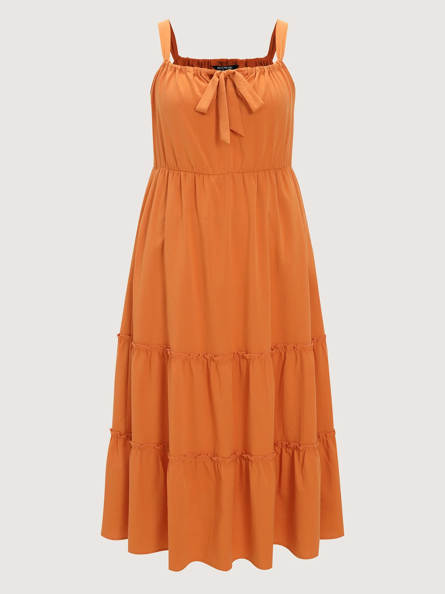 Bowknot Stretchy Waist Tiered Maxi Dress - Image 7