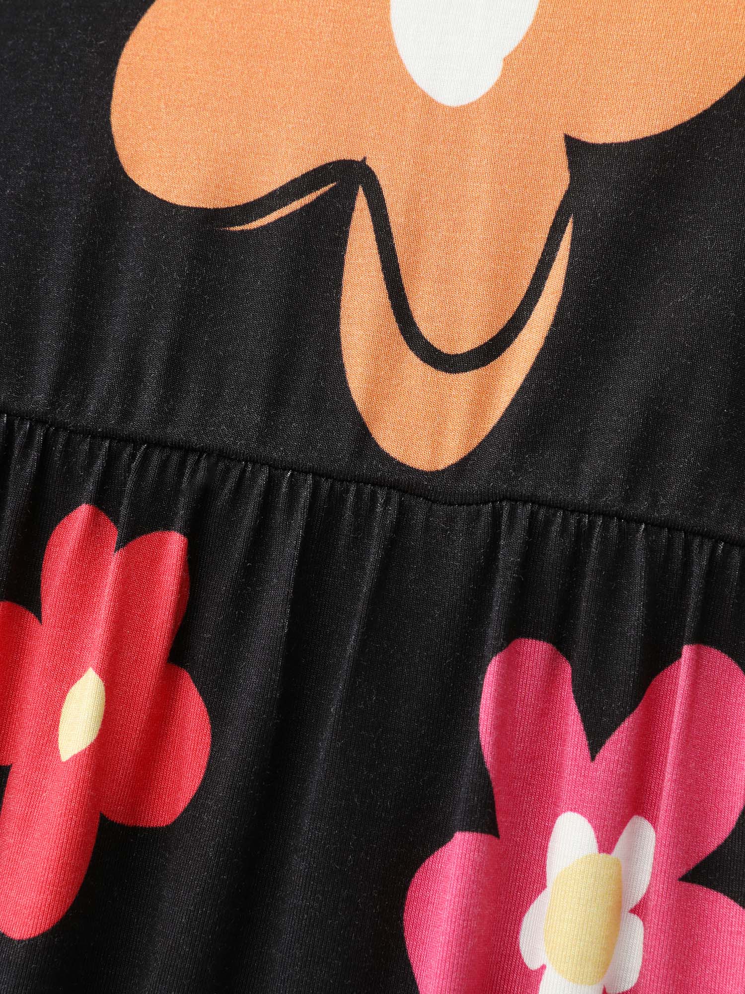 Bright Floral Print Flutter Sleeve Midi Dress - Image 6