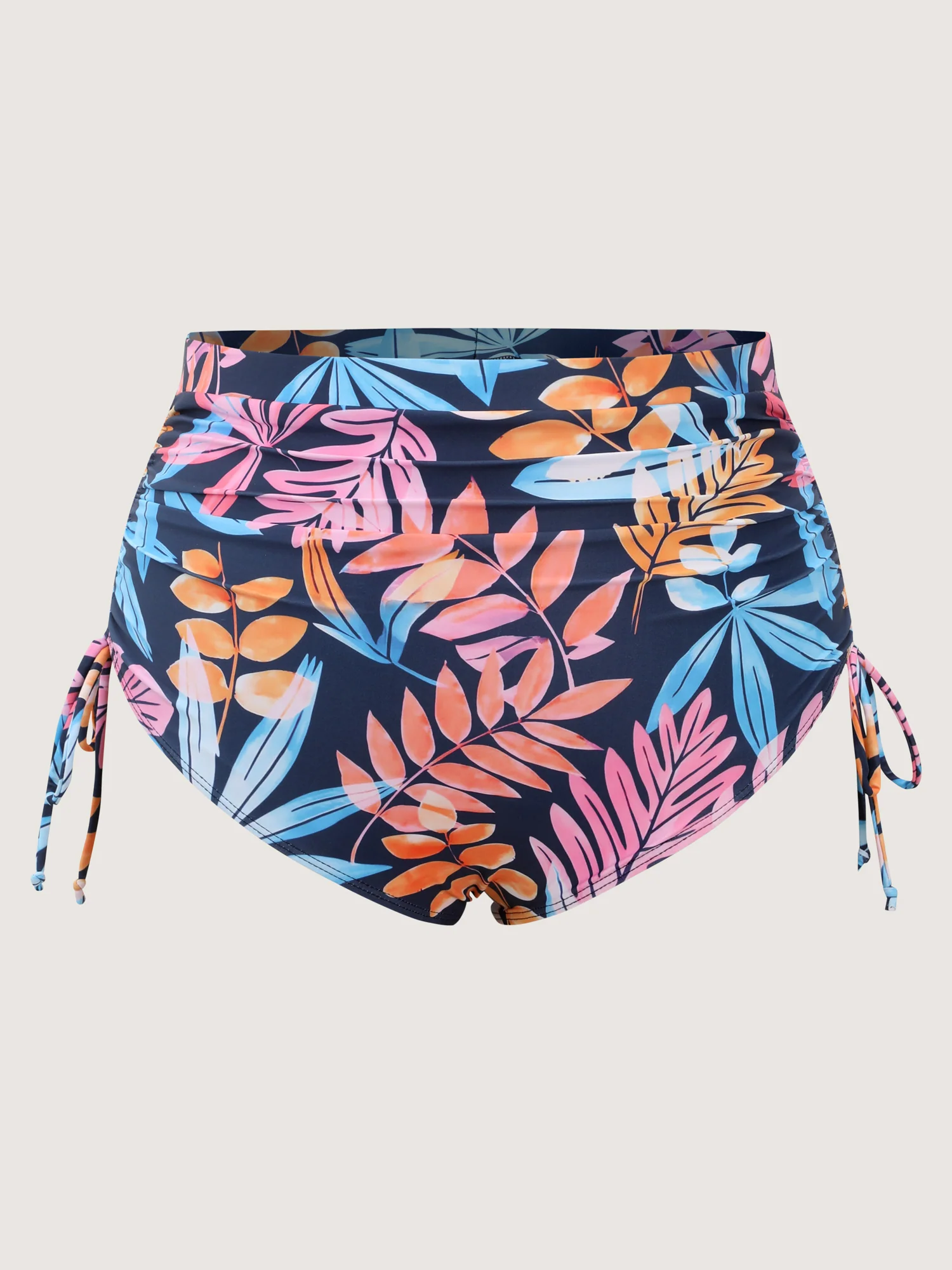 Bright Tropical Floral Print Adjustable Bikini Bottoms - Image 7