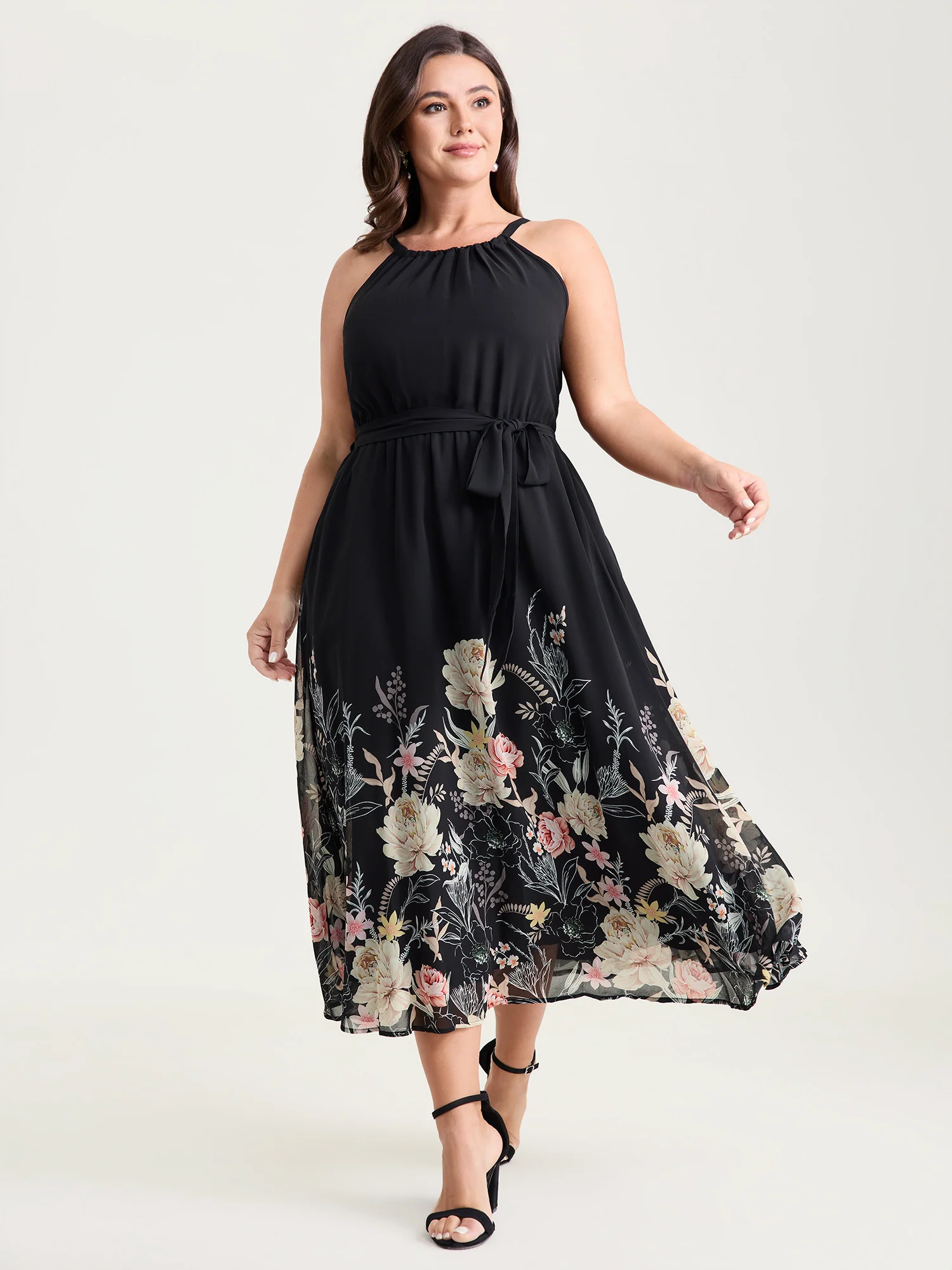 Budding Romance Halter Neck Stretchy Waist Midi Dress - Image 3