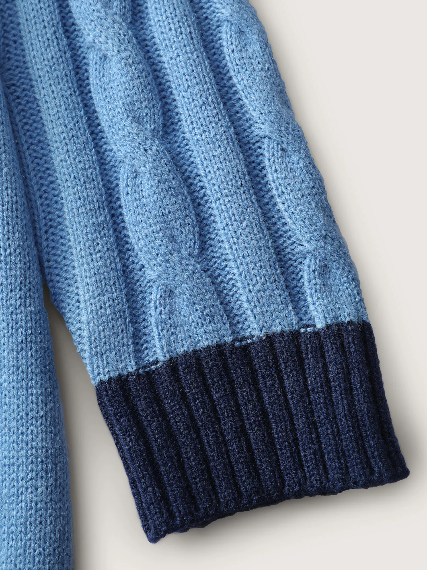 Cable Knit Jacquard Floral Contrast Pullover - Image 6