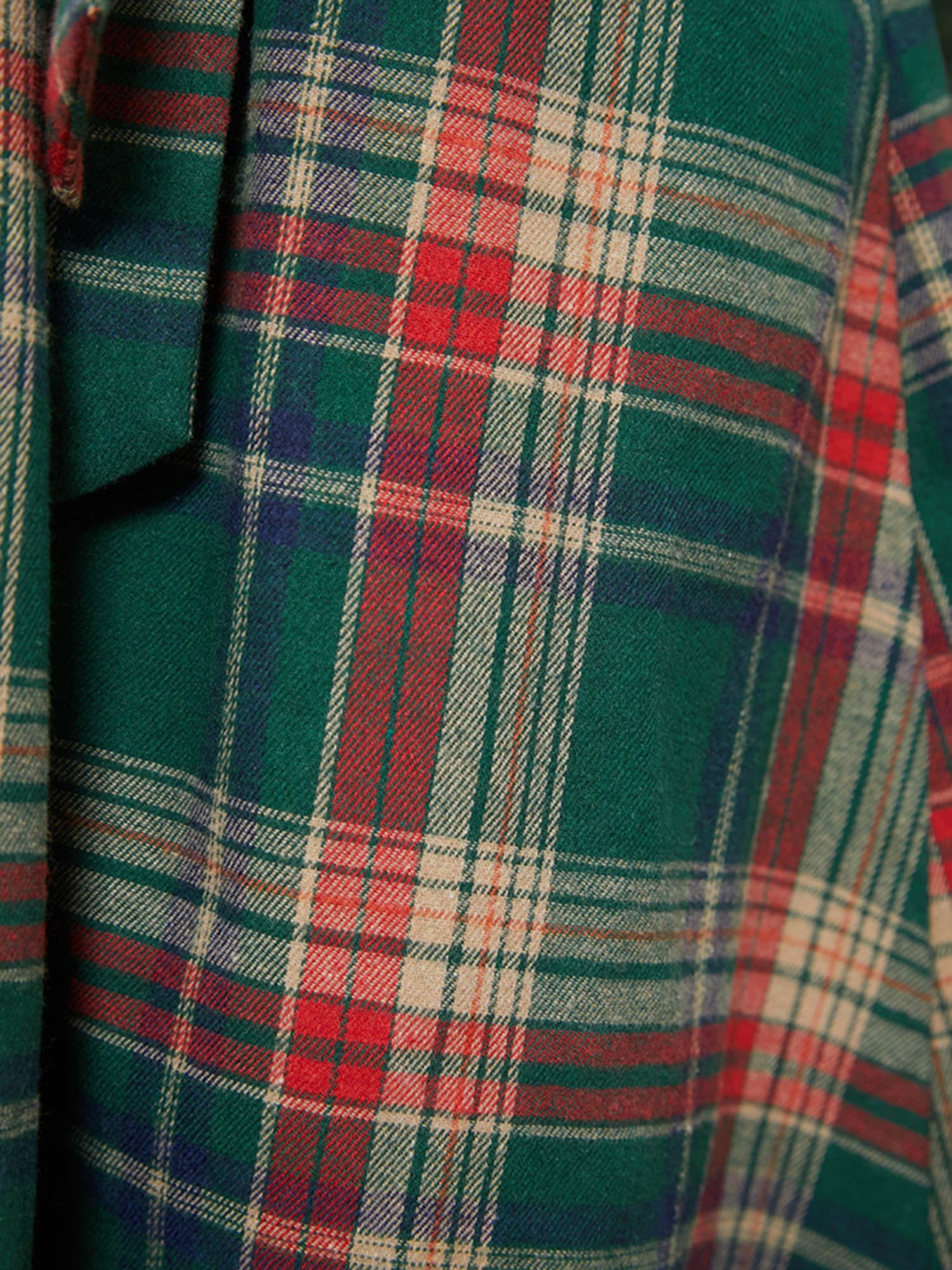 Plaid Button Detail Pocket Belted Arc Hem Dress - Image 16