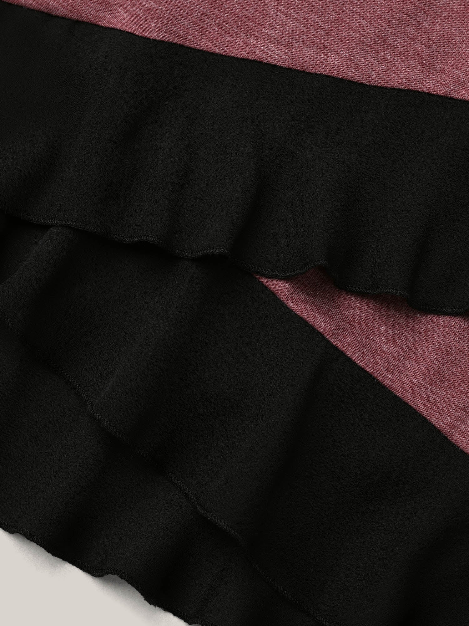 Color Contrast Overlap Hem Flared Top - Image 11