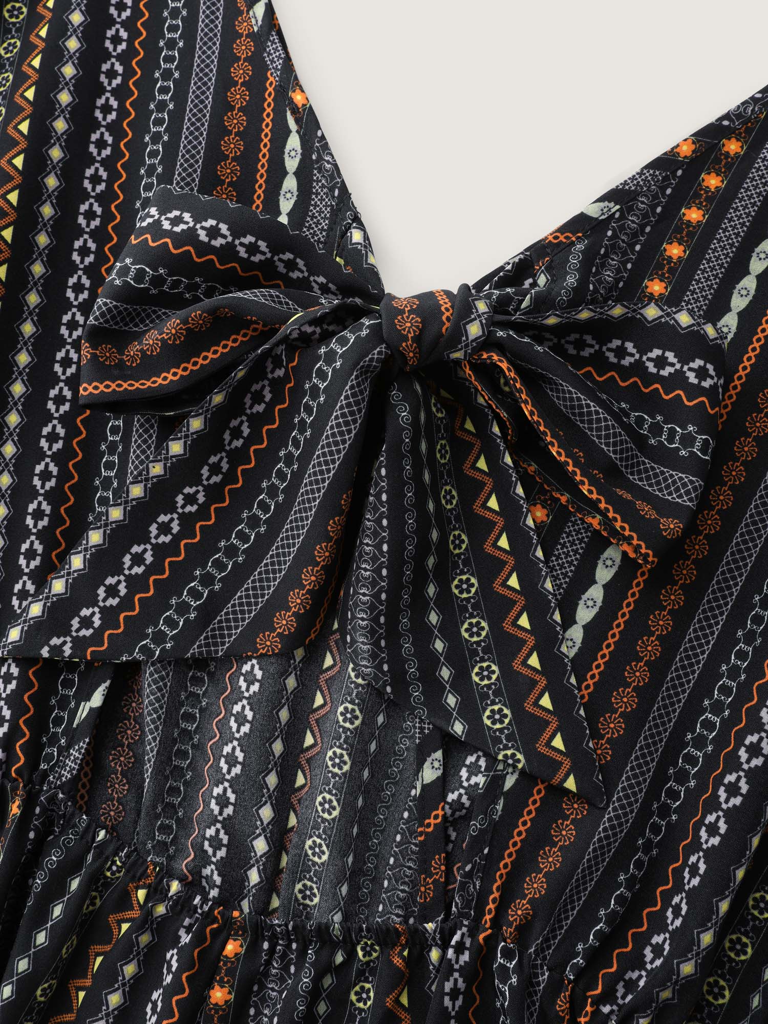 Colorful Stripes Back-Tie Cut-Out Romper - Image 5