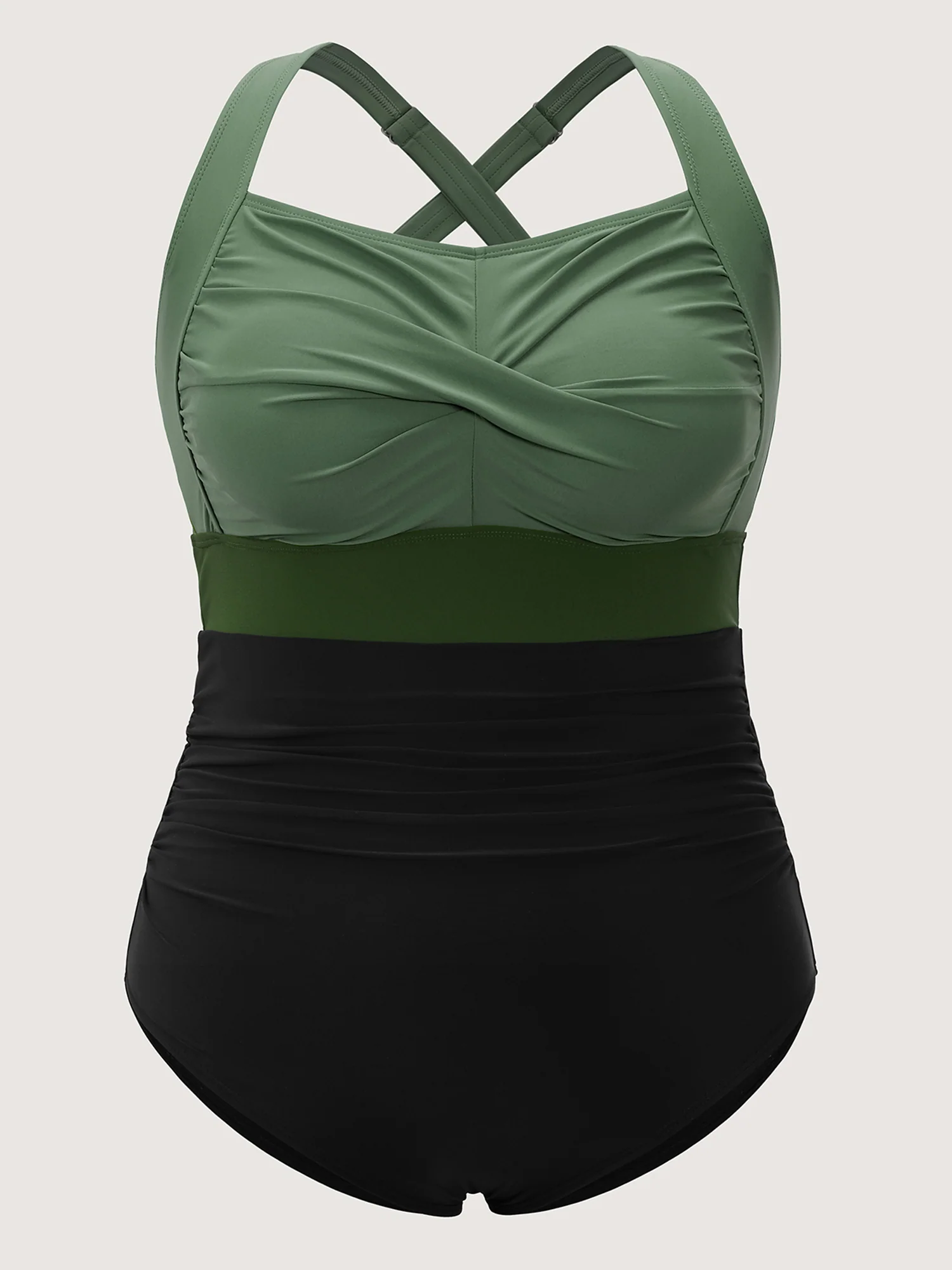 Contrast Twist Front Tummy-Control One Piece Swimsuit - Image 26