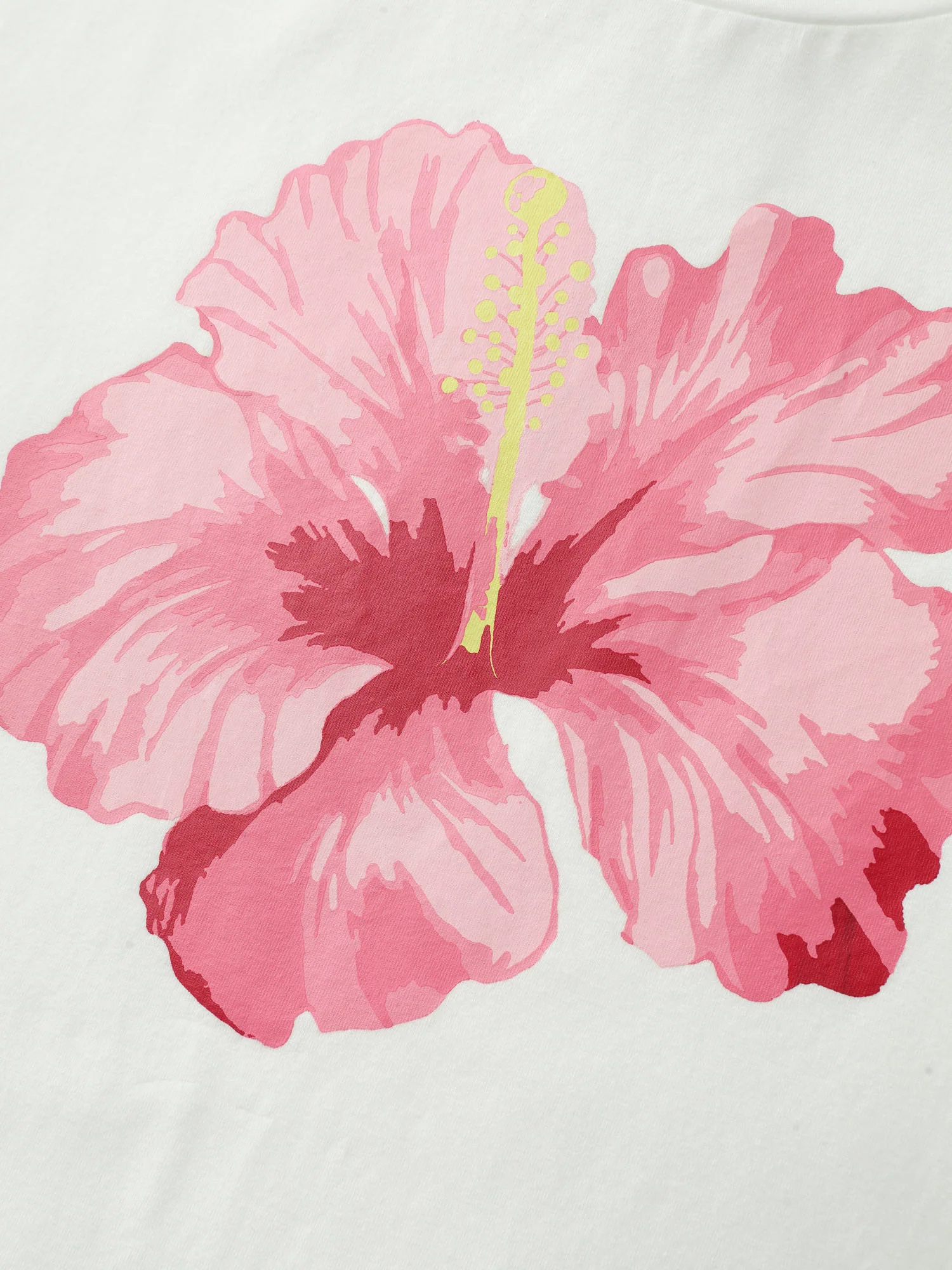 Cotton Bright Floral Print Crew Neckline T-Shirt - Image 5