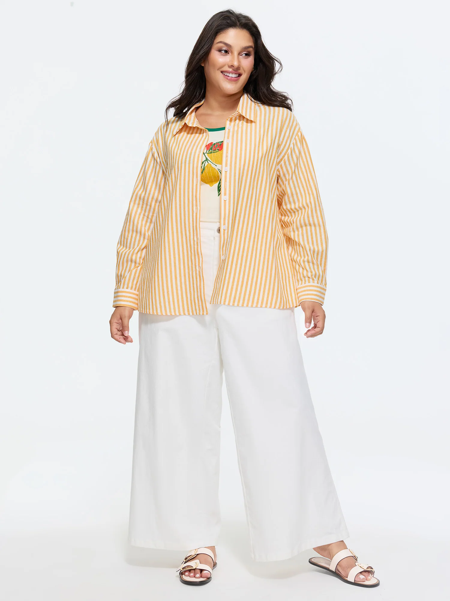 Cotton Button-Down Long Shirt - Image 3