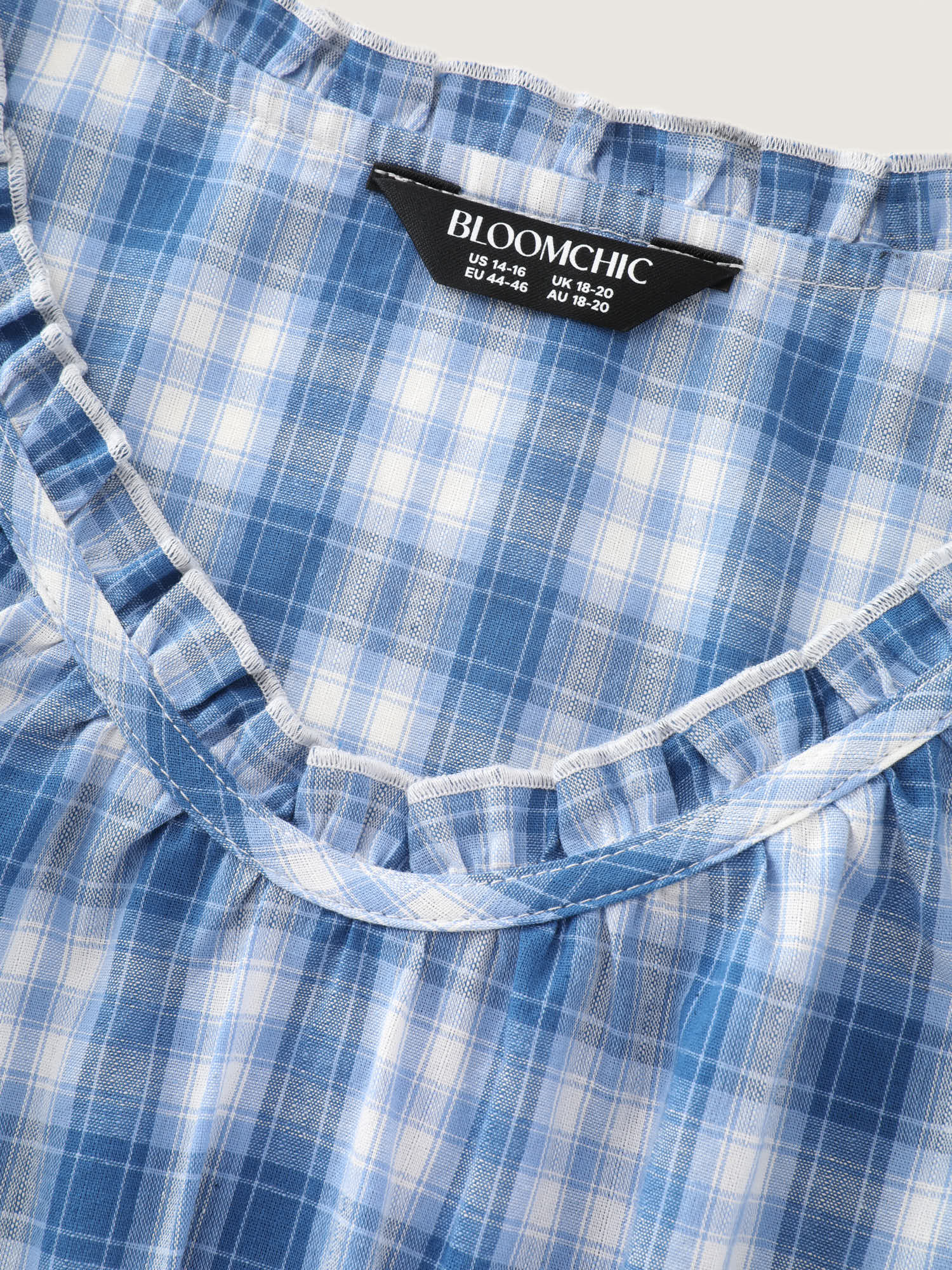 Cotton Check Print Fit And Flare Tank Top - Image 5