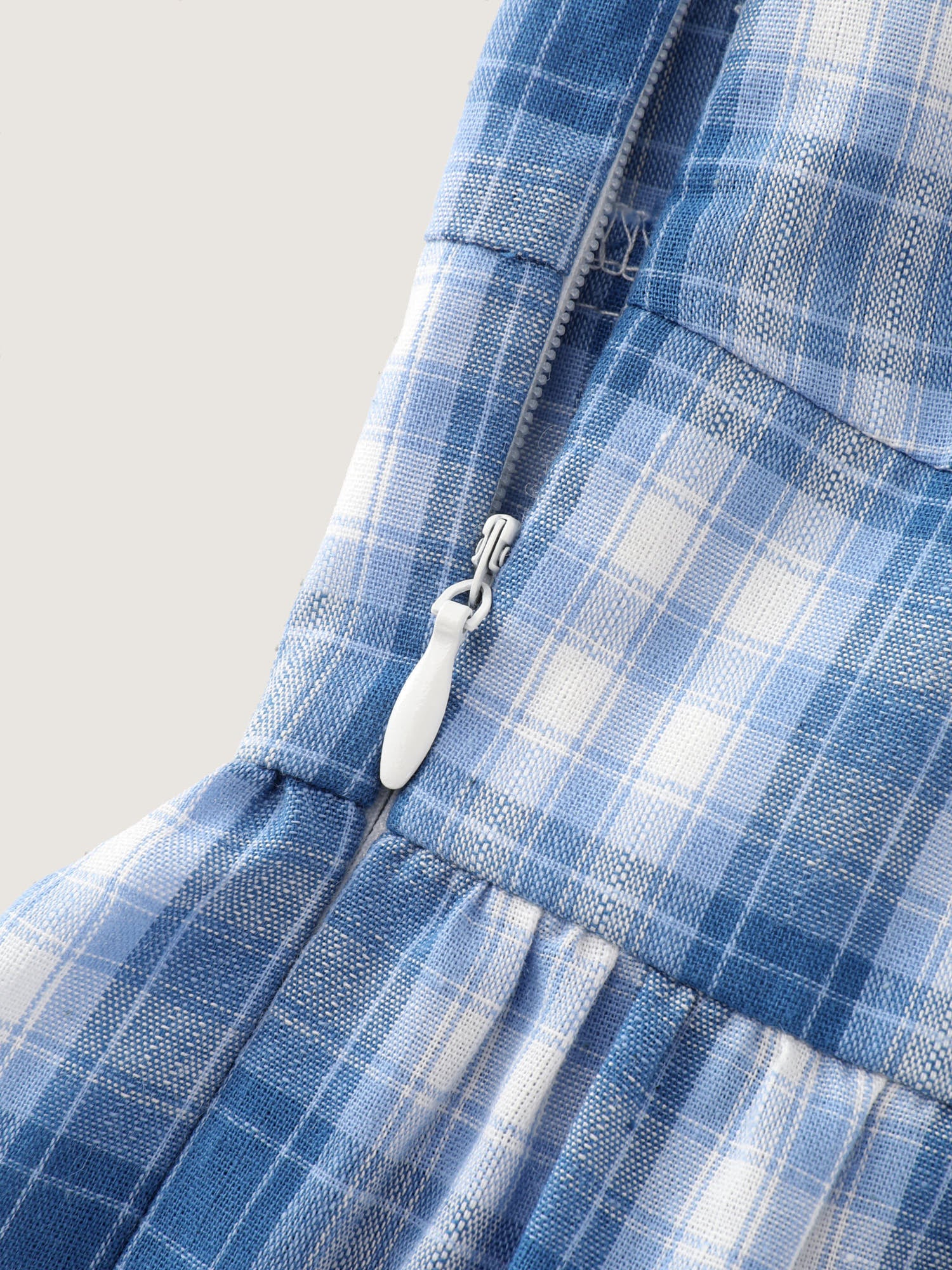 Cotton Check Print Fit And Flare Tank Top - Image 6