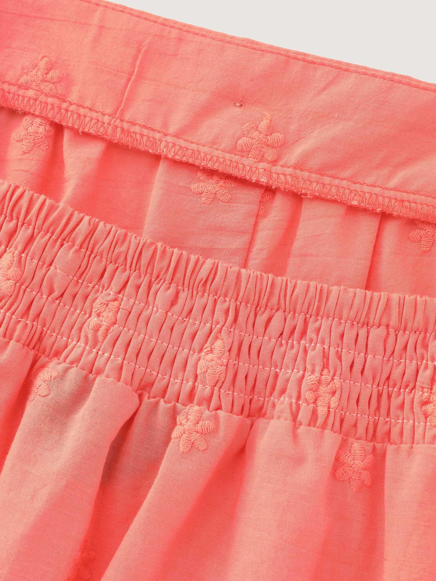 Cotton Embroidered Ruffled Strap Tank Top - Image 5