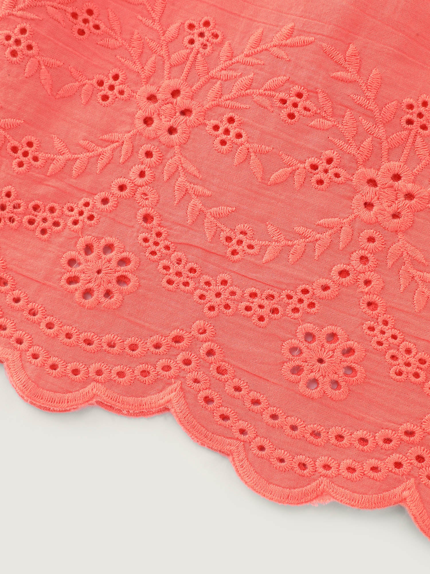 Cotton Embroidered Ruffled Strap Tank Top - Image 6