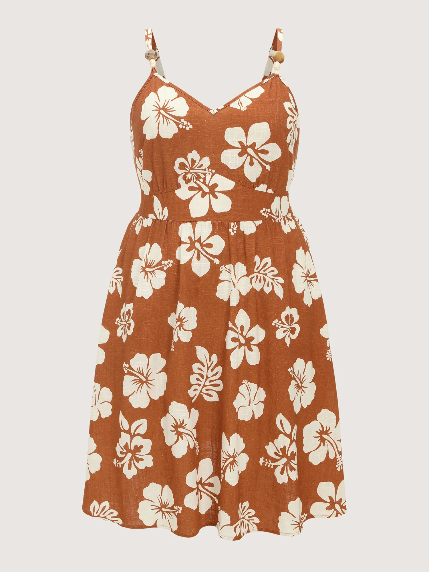 Cotton Floral Print Sweetheart Neckline Midi Dress - Image 7