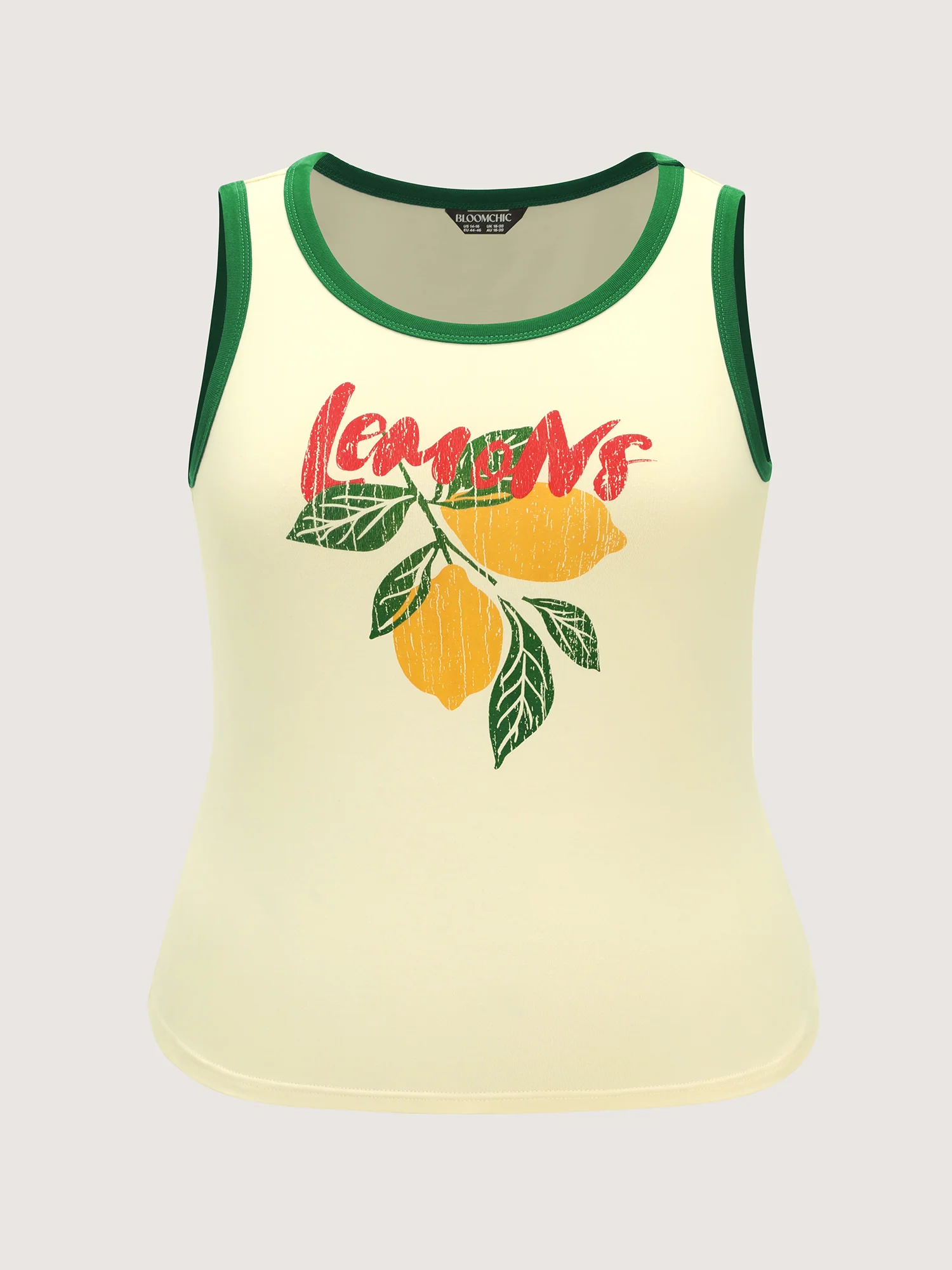 Cotton Lemon Print Scoop Neck Tank Top - Image 6