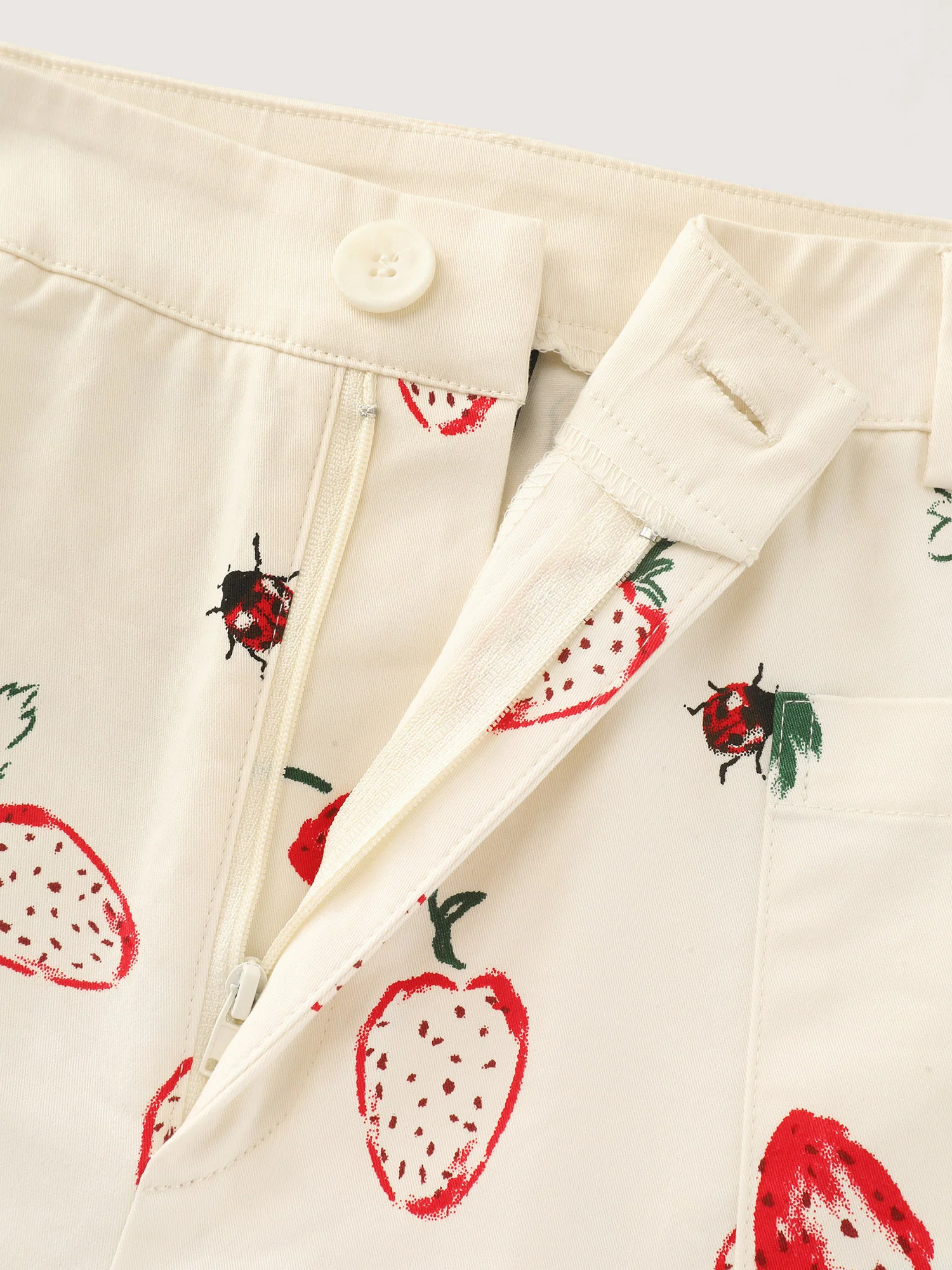 Cotton Strawberry Print Straight-Leg Pants - Image 5