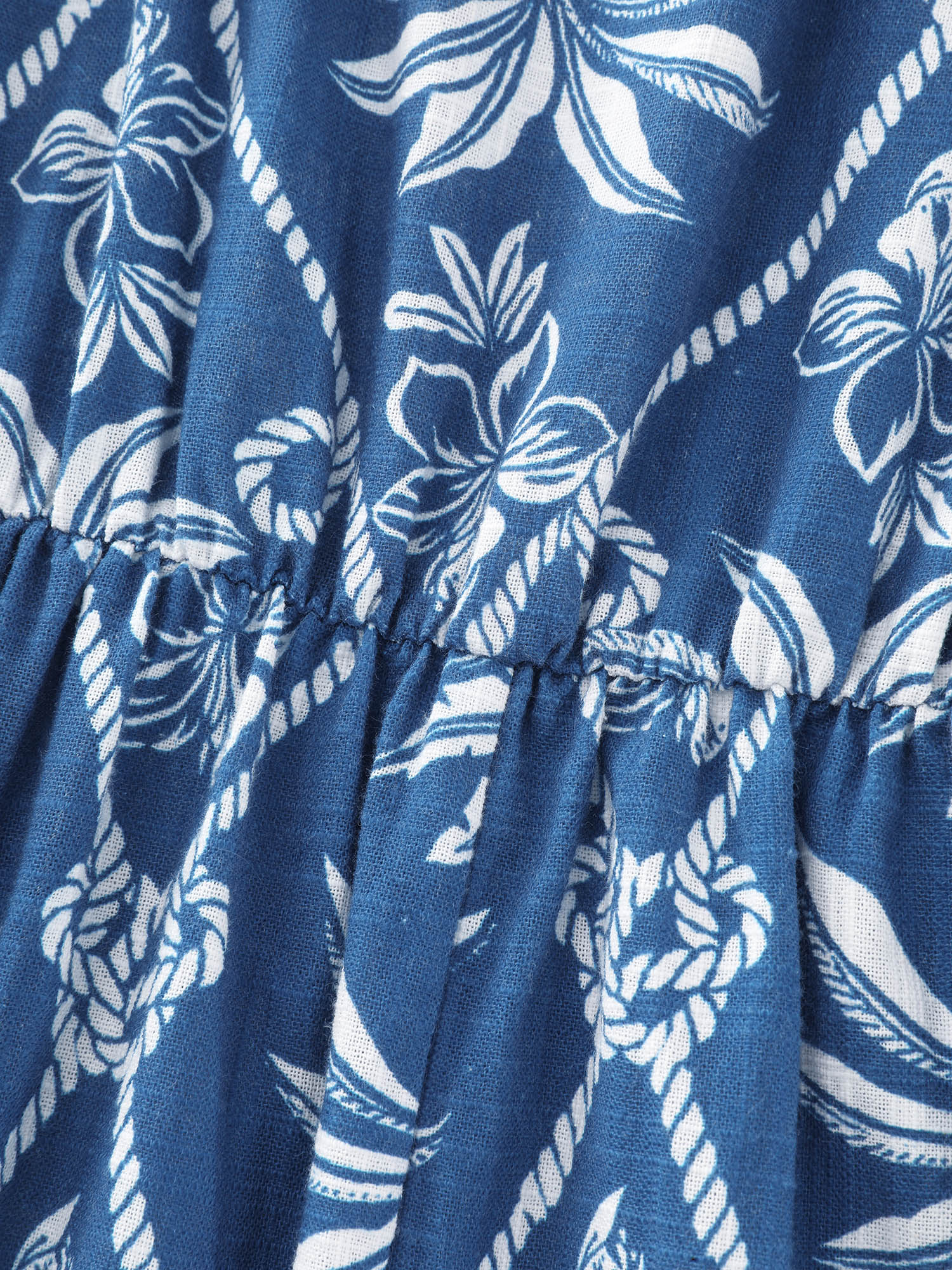 Cotton Tropical Print Wide Straps Flowy Maxi Dress - Image 5