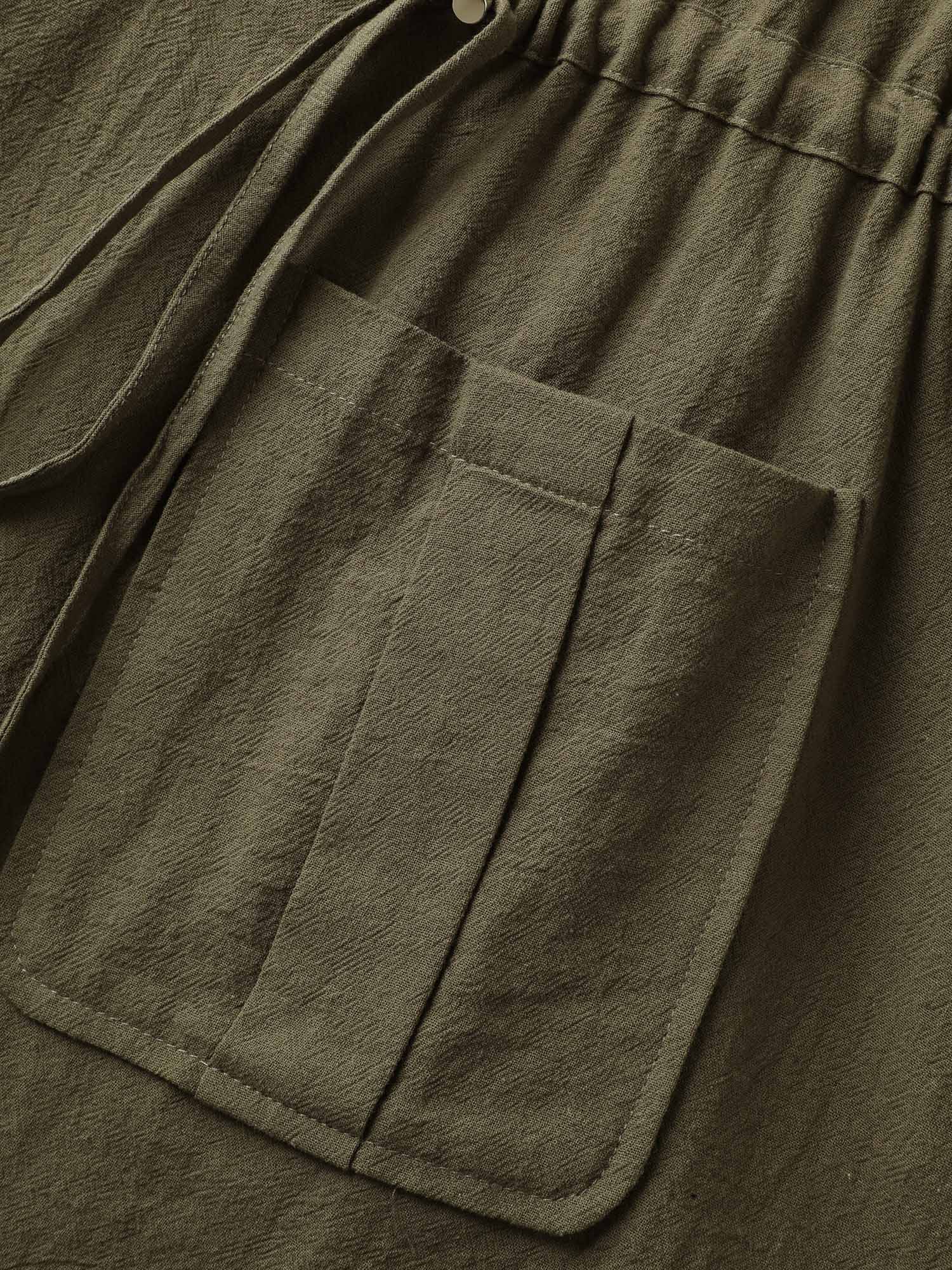 Cotton Waist Defining Drawstring Pocket Vest - Image 6