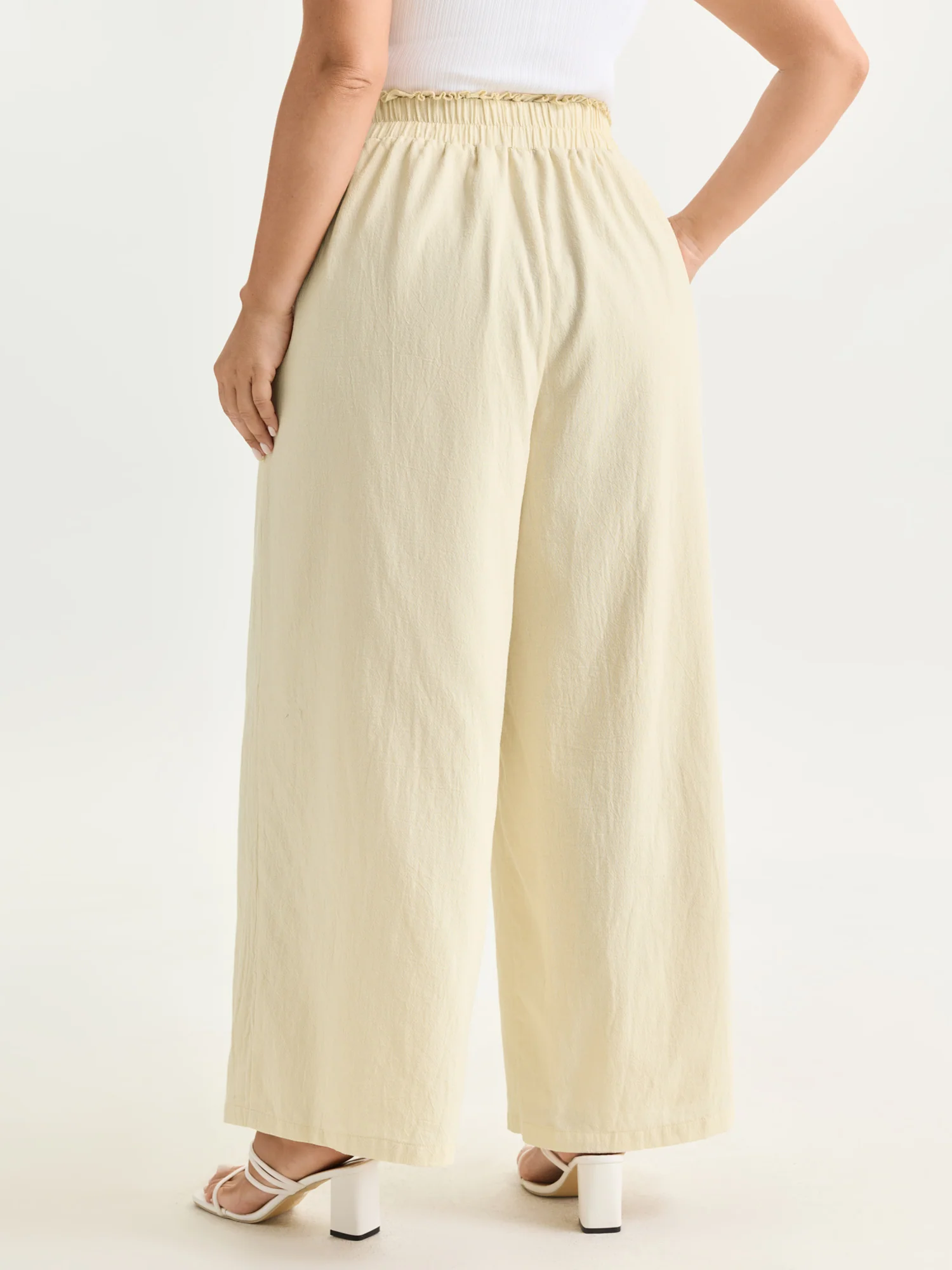 Cotton Waist-Tie Shirred Breezy Pants - Image 5