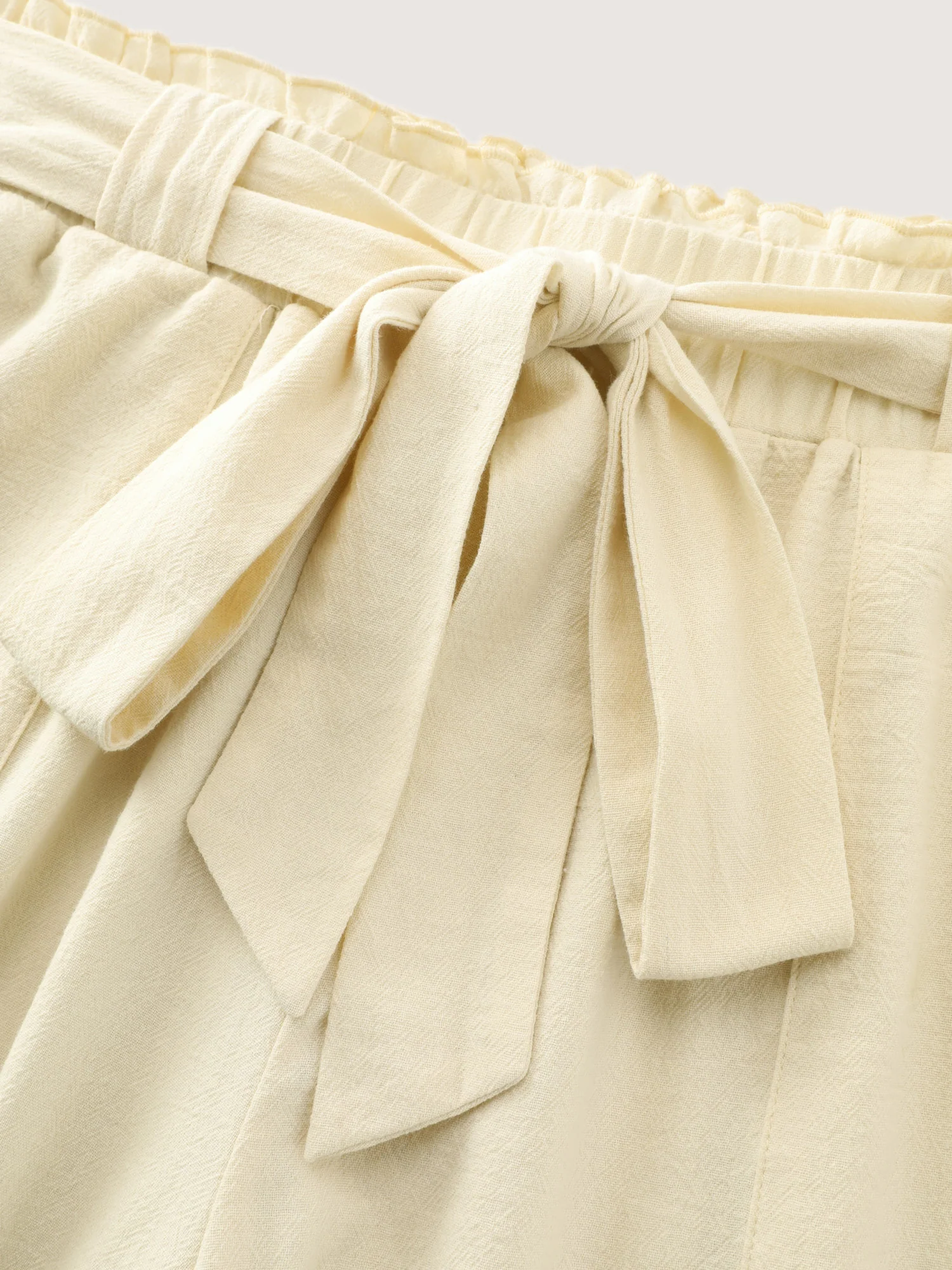 Cotton Waist-Tie Shirred Breezy Pants - Image 6