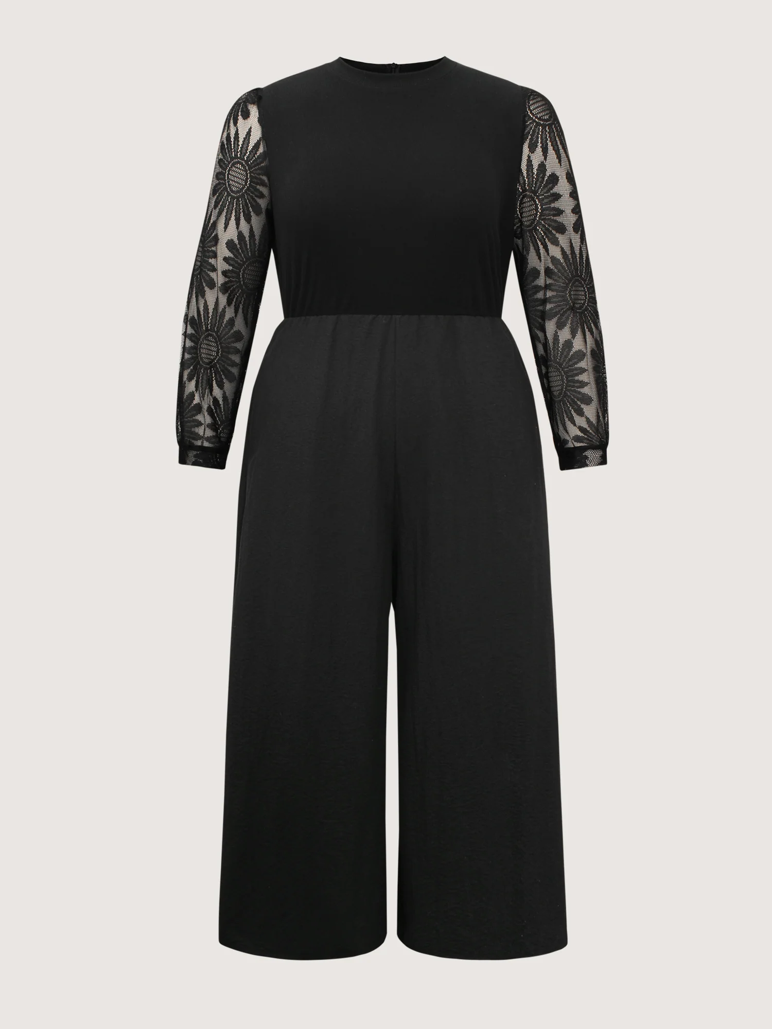 Crochet Lace Mesh Mock Neck Jumpsuit - Image 8