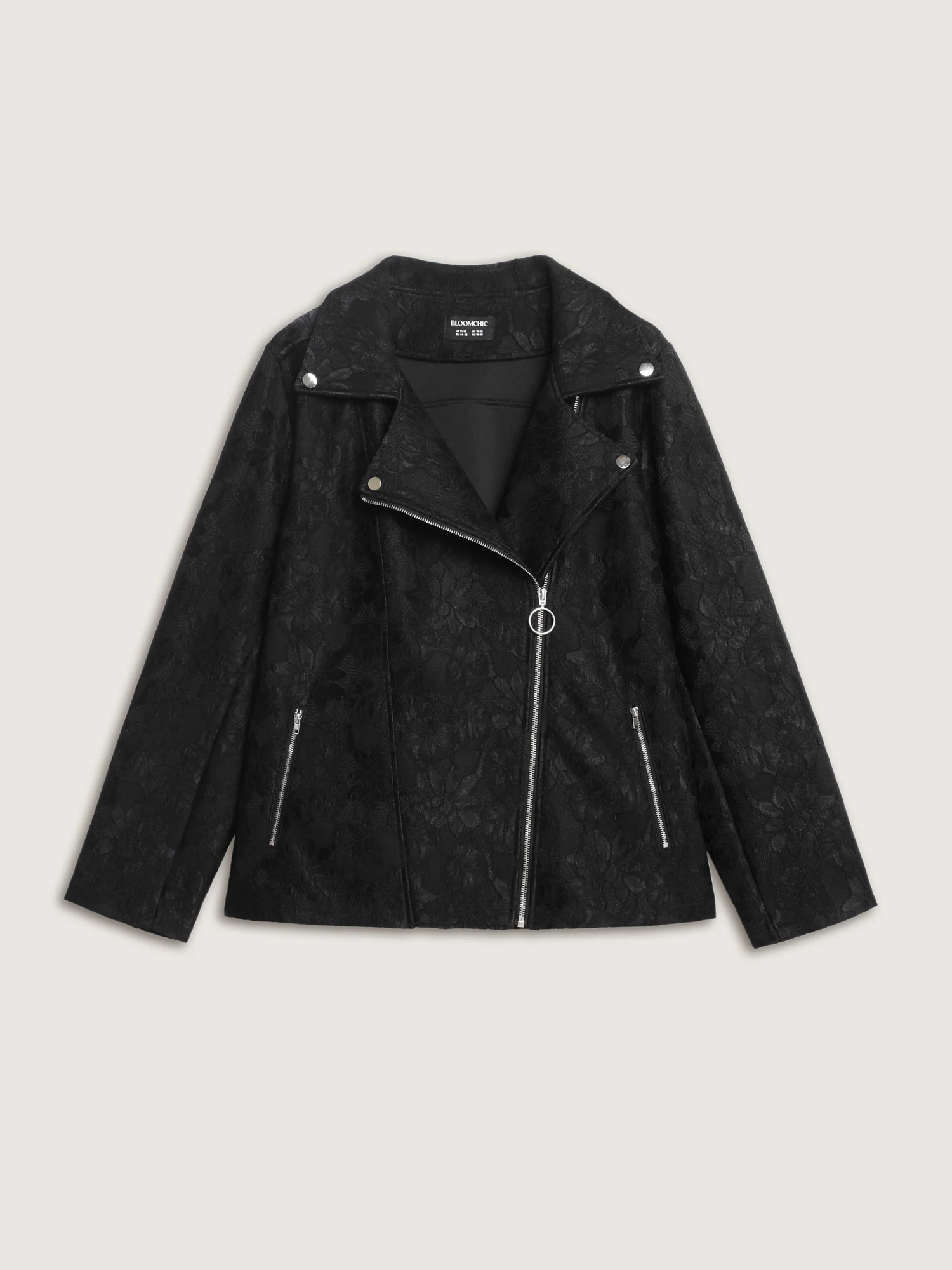 Lace Mesh Pocket Zipper Jacket - Image 8
