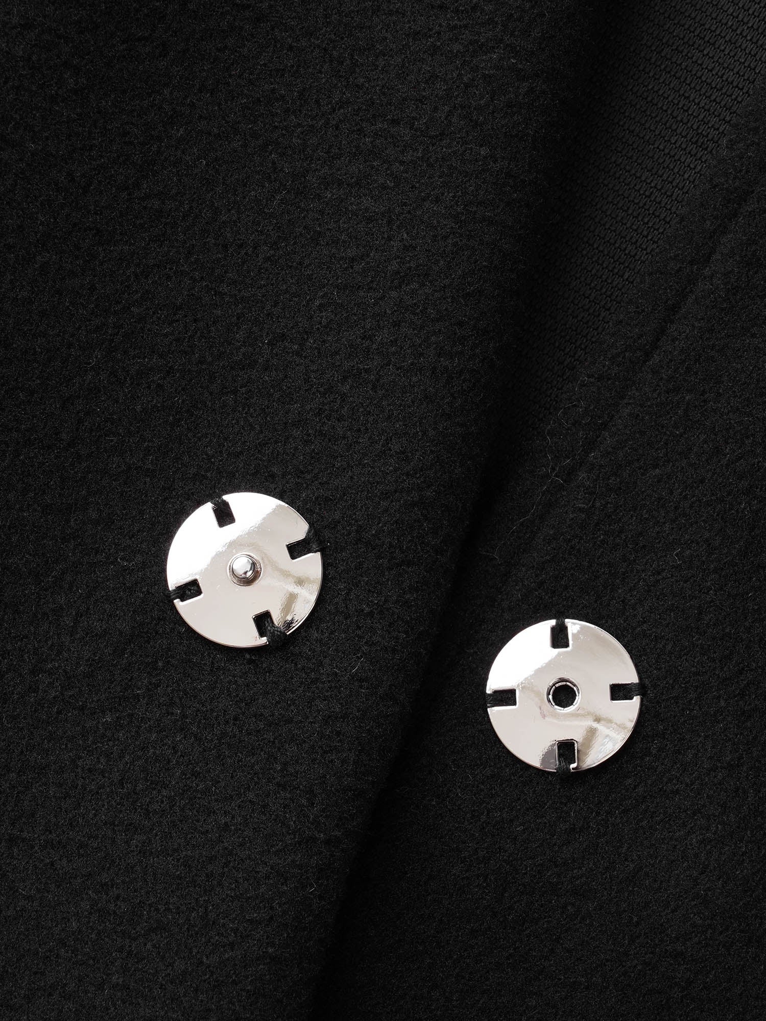 Curved Hem Zipper Placket Pockets Coat - Image 5