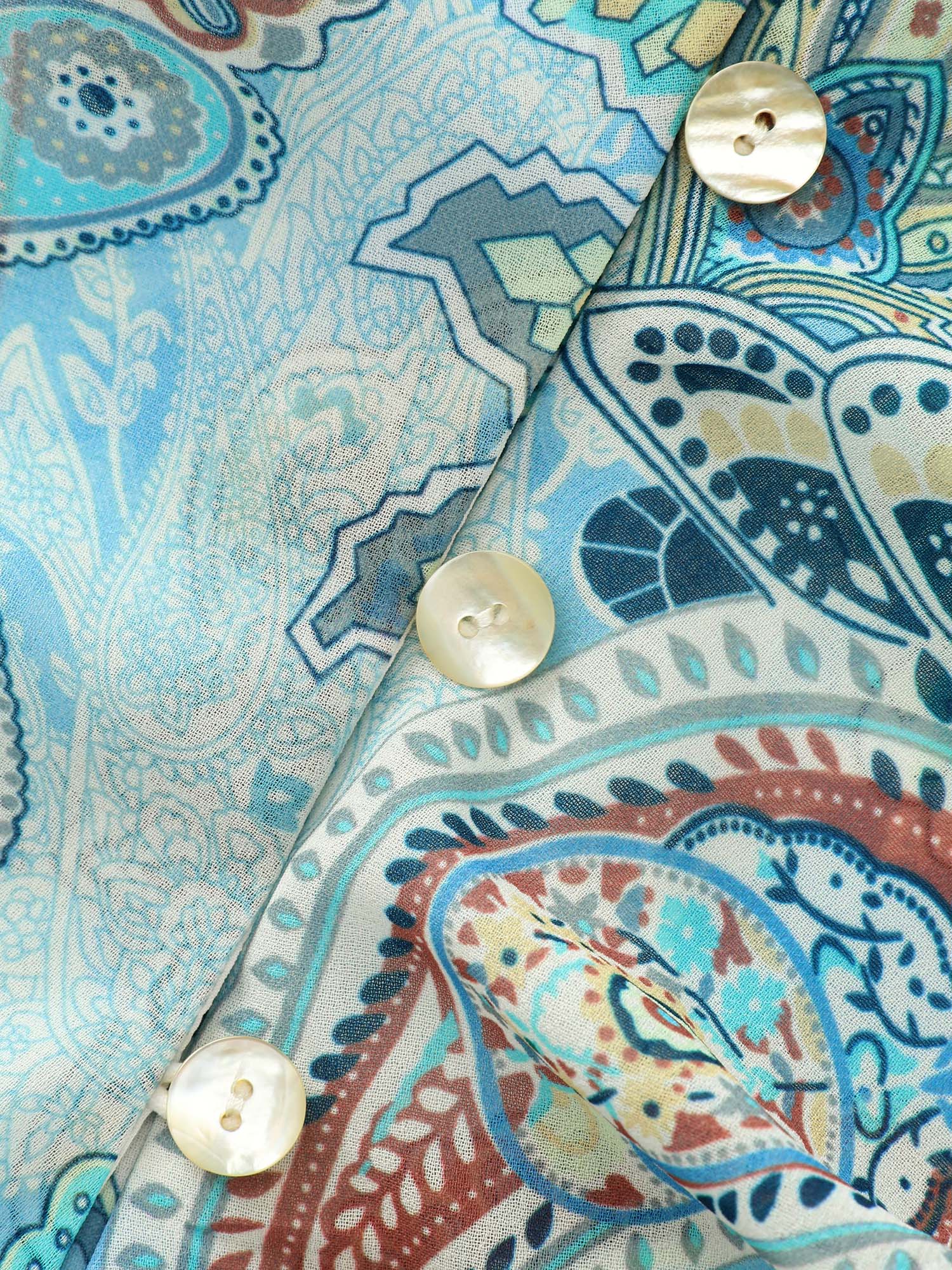 Delicate Paisley Print Ruffled Detail Maxi Dress - Image 5