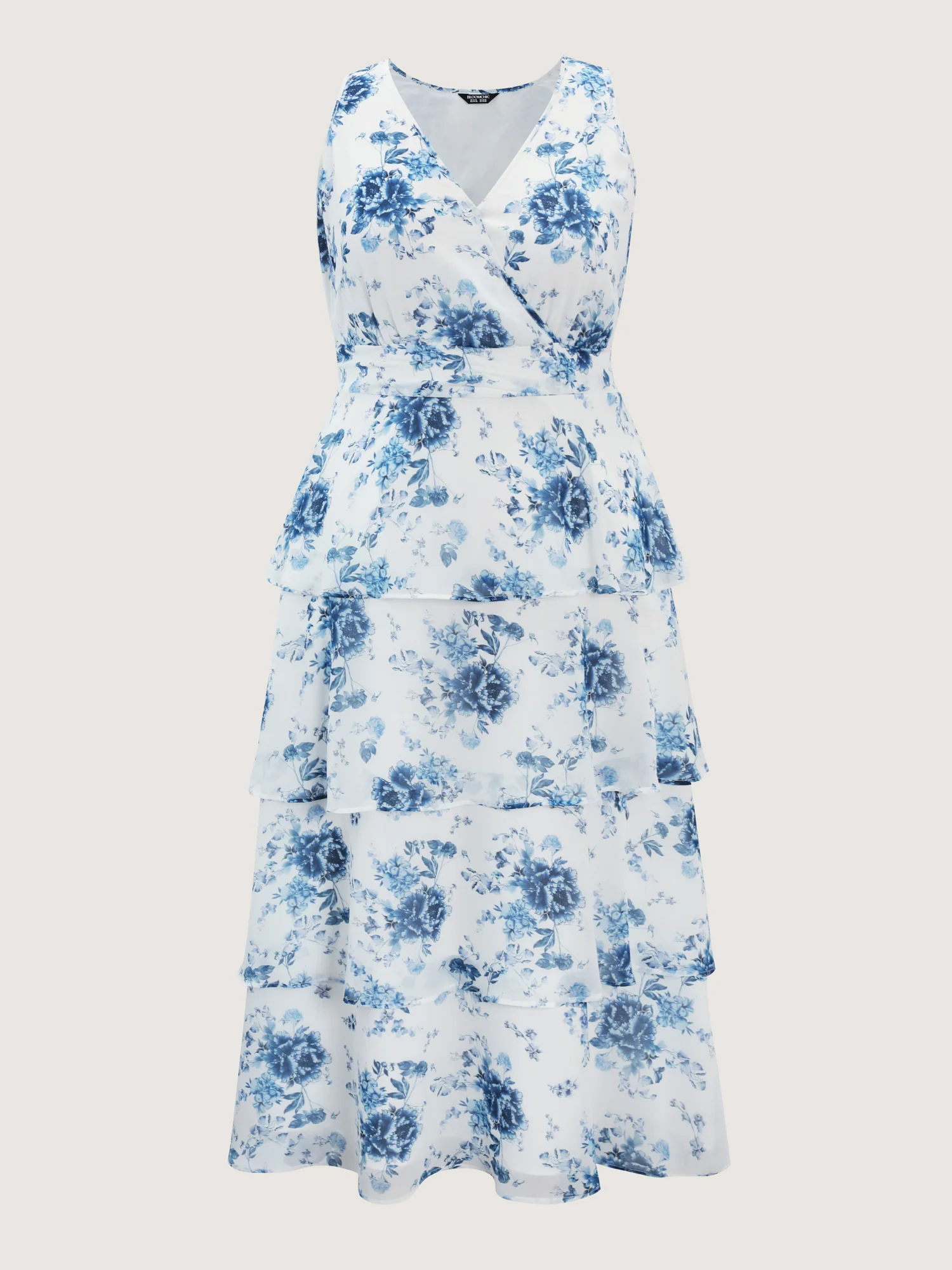 Floral Elegance Tiered V-Neck Maxi Dress - Image 7