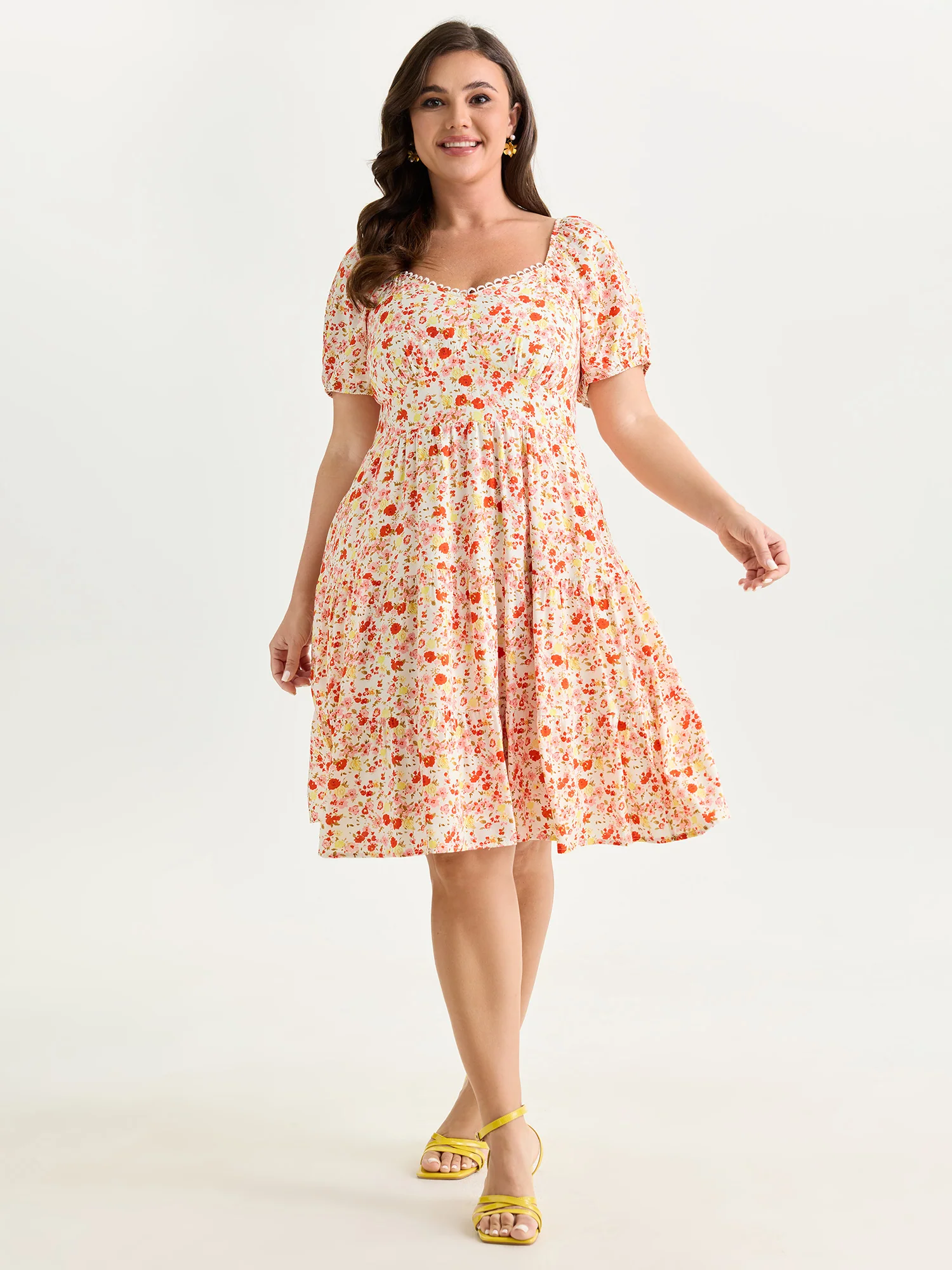 Floral Print Cinched-Waist Mini Dress - Image 3