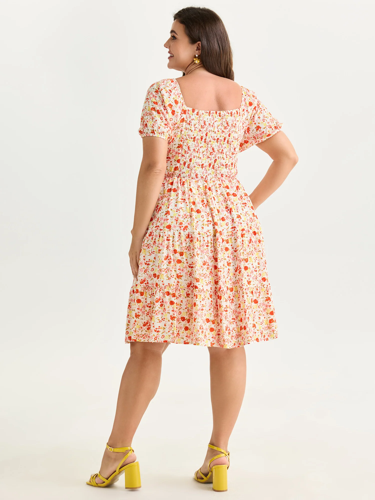 Floral Print Cinched-Waist Mini Dress - Image 4