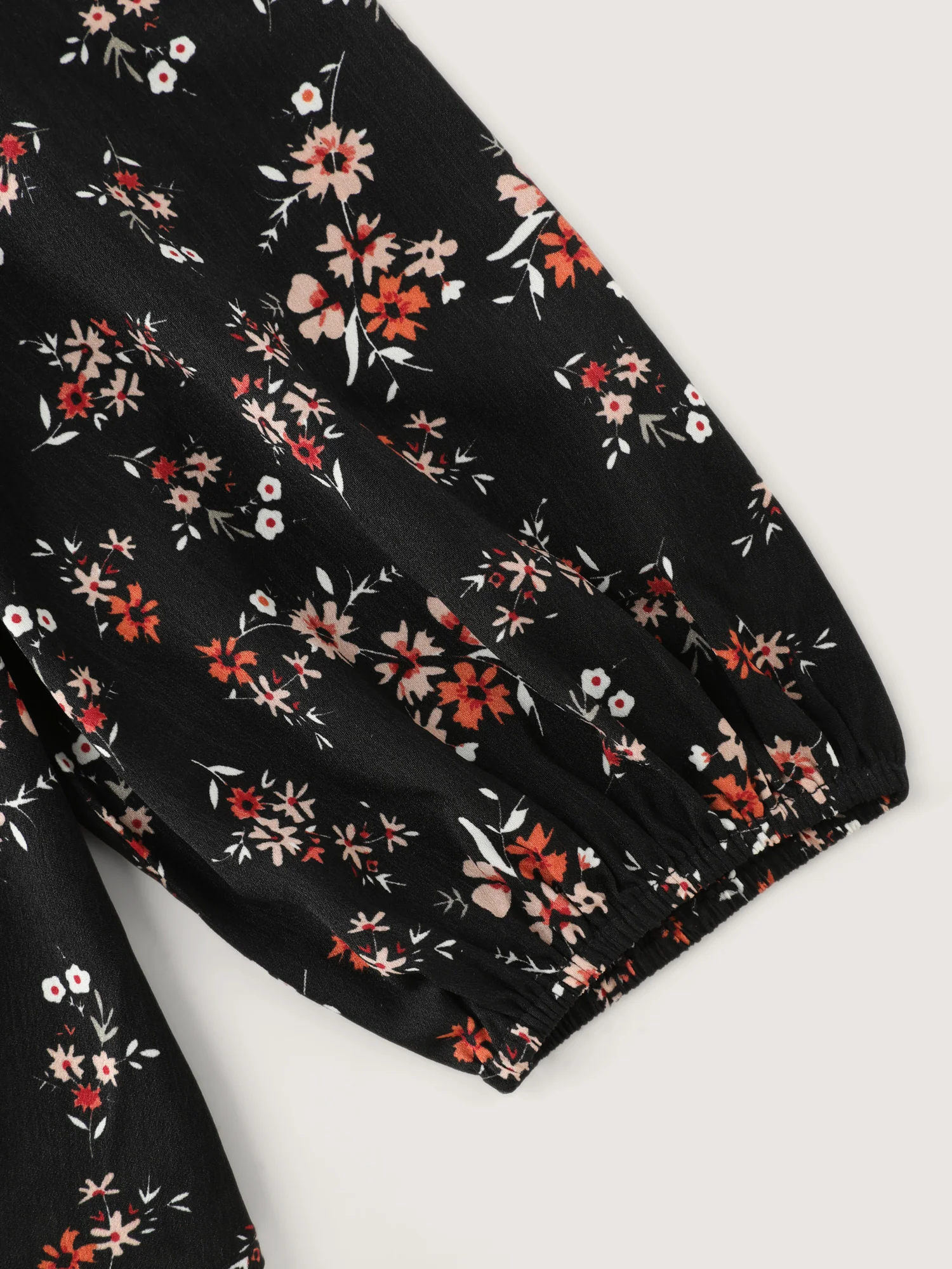 Floral Print Lace Cinched-Flared Blouse - Image 7