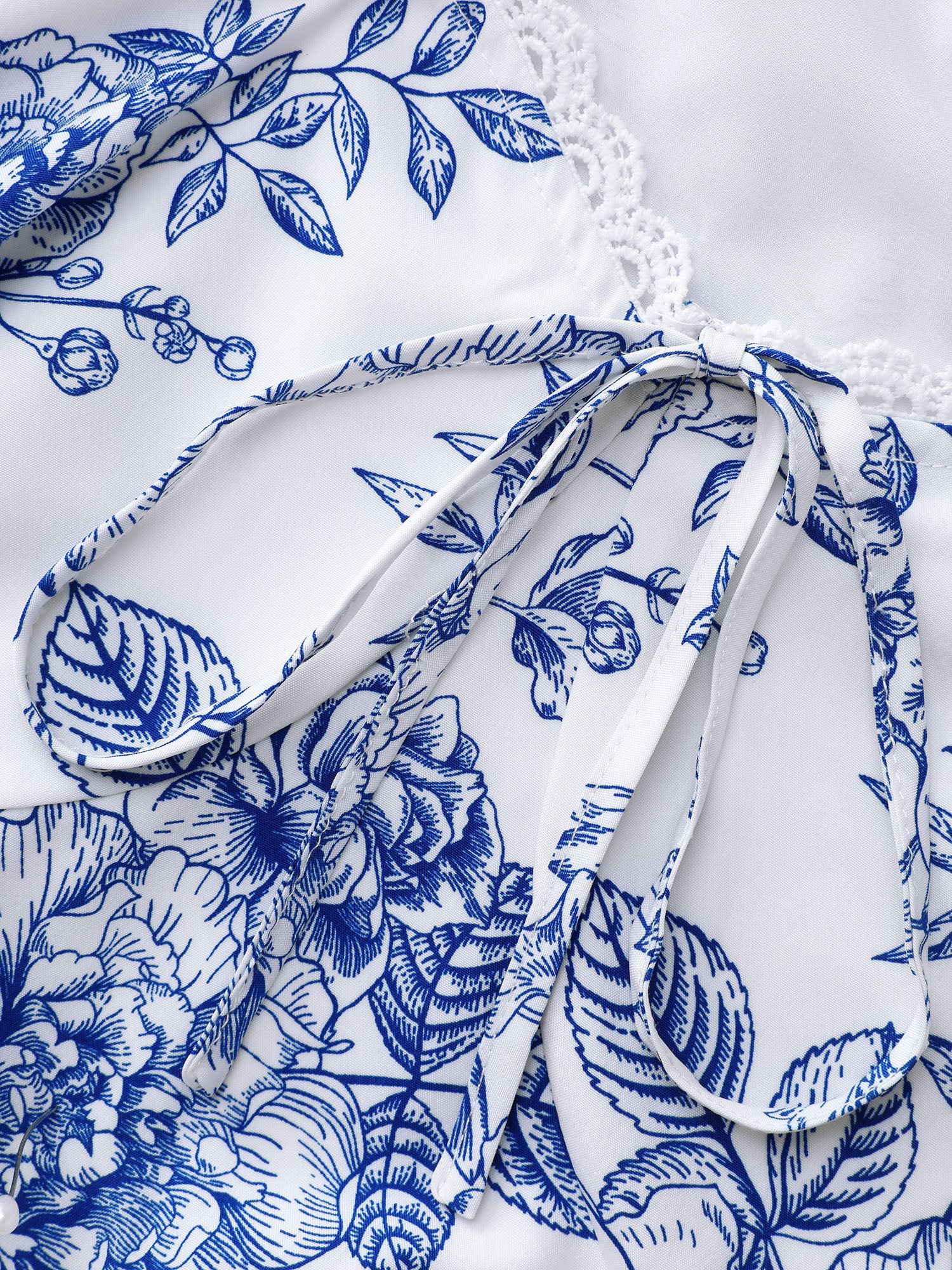 Floral Print Stretchy Waist-Defining Blouse - Image 5