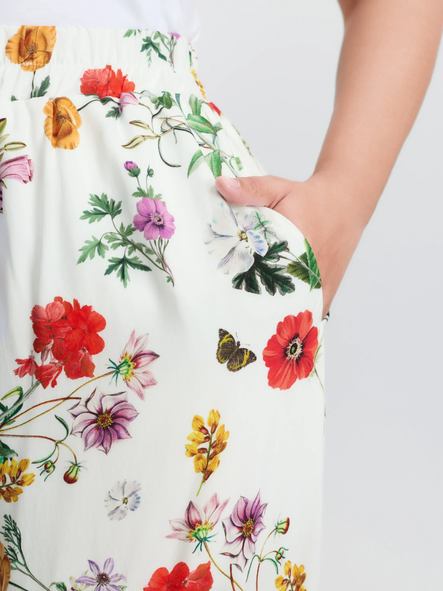 Floral Print Stretchy Waist Wide-Leg Pants - Image 3