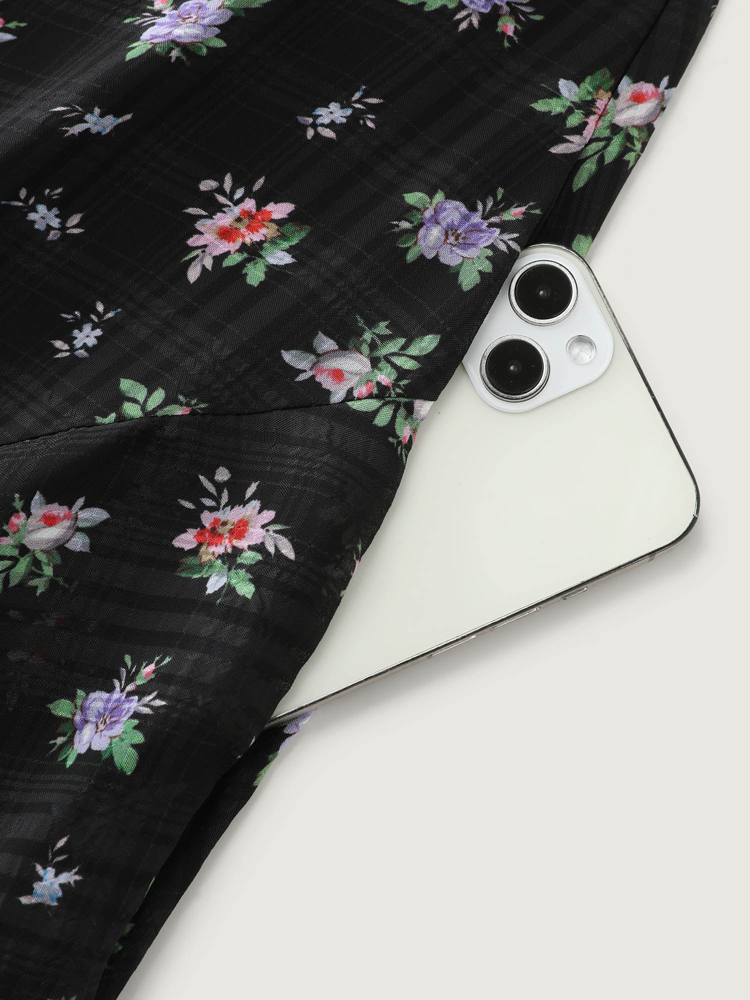 Floral Print Waist-Tie High Low Hem Midi Dress - Image 5