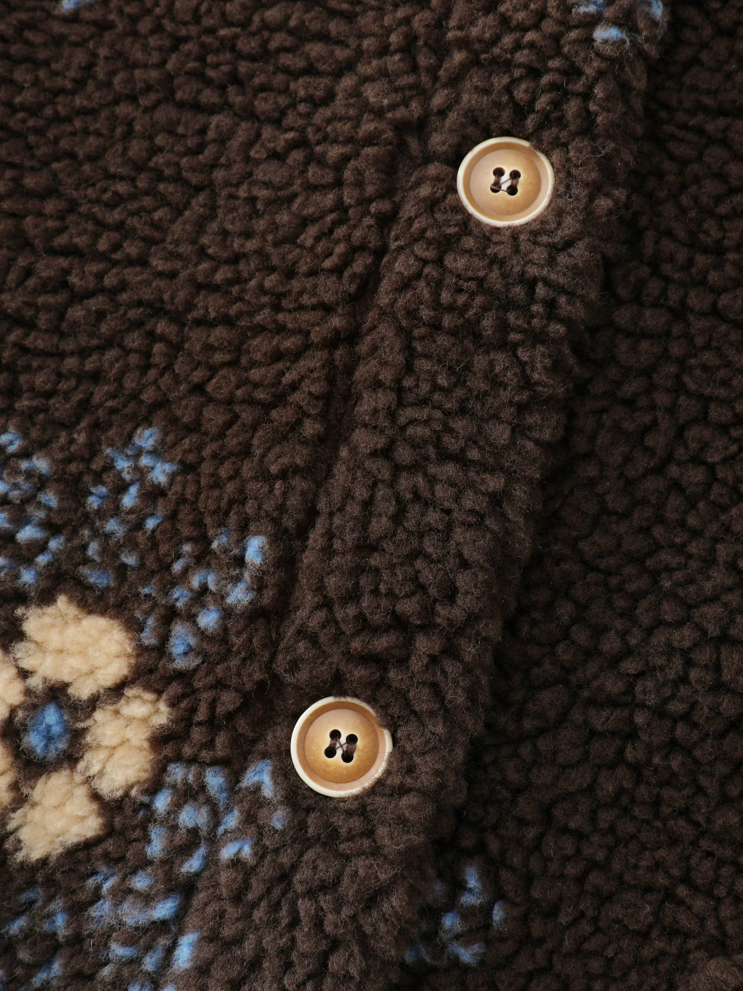 Fluffy Floral Pattern Pocket Coat - Image 6