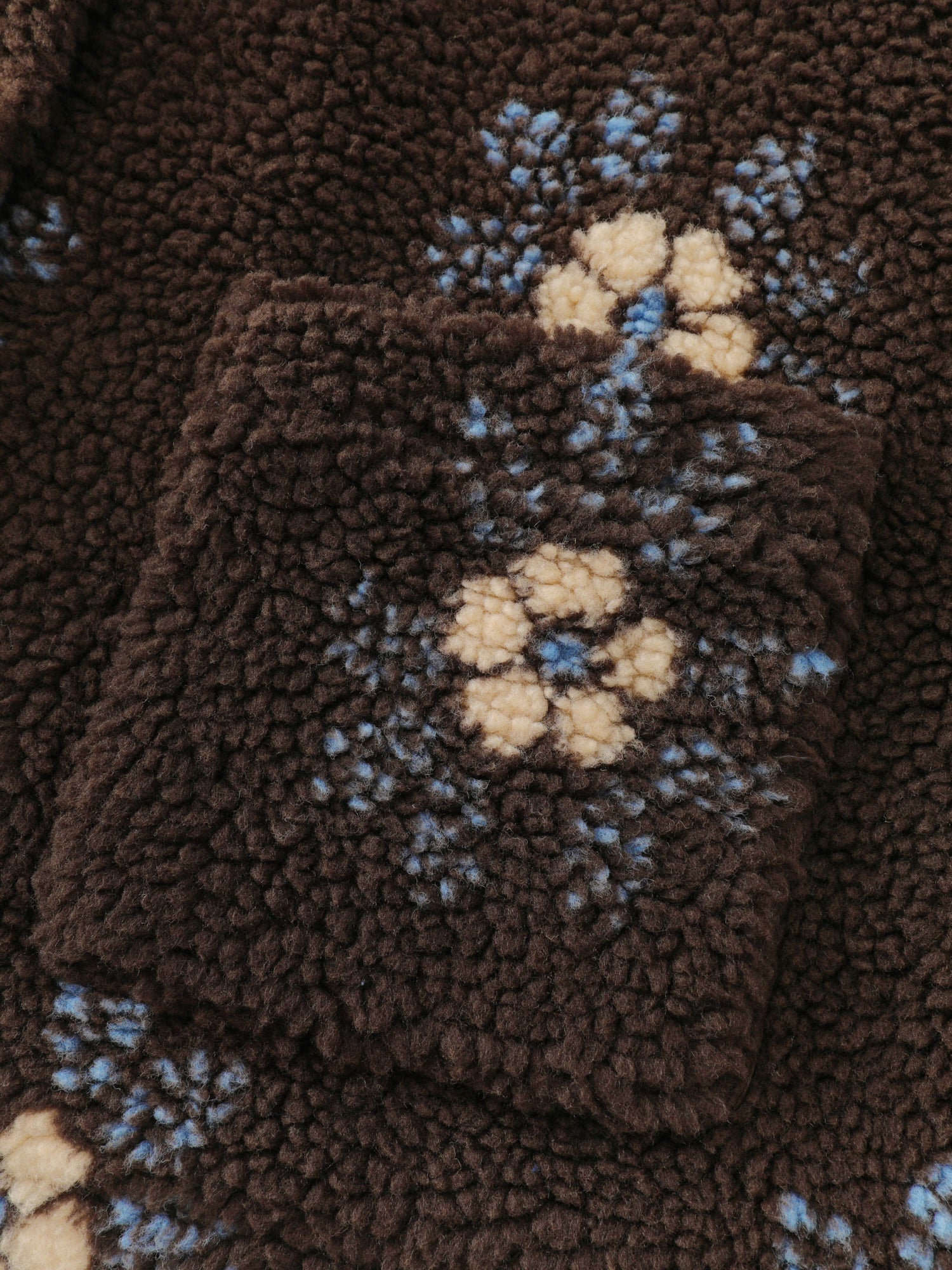 Fluffy Floral Pattern Pocket Coat - Image 7