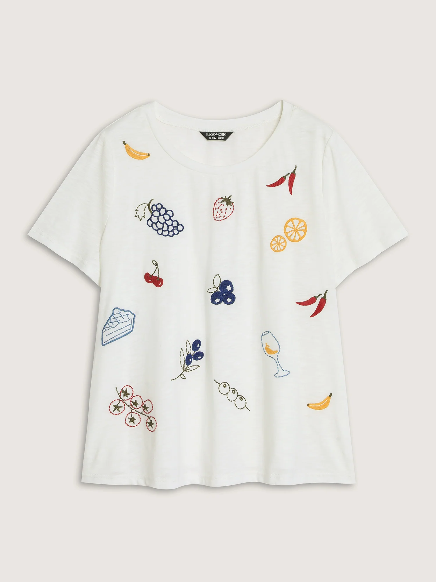 Supersoft Fruit Embroidered Round Neck T-Shirt - Image 7