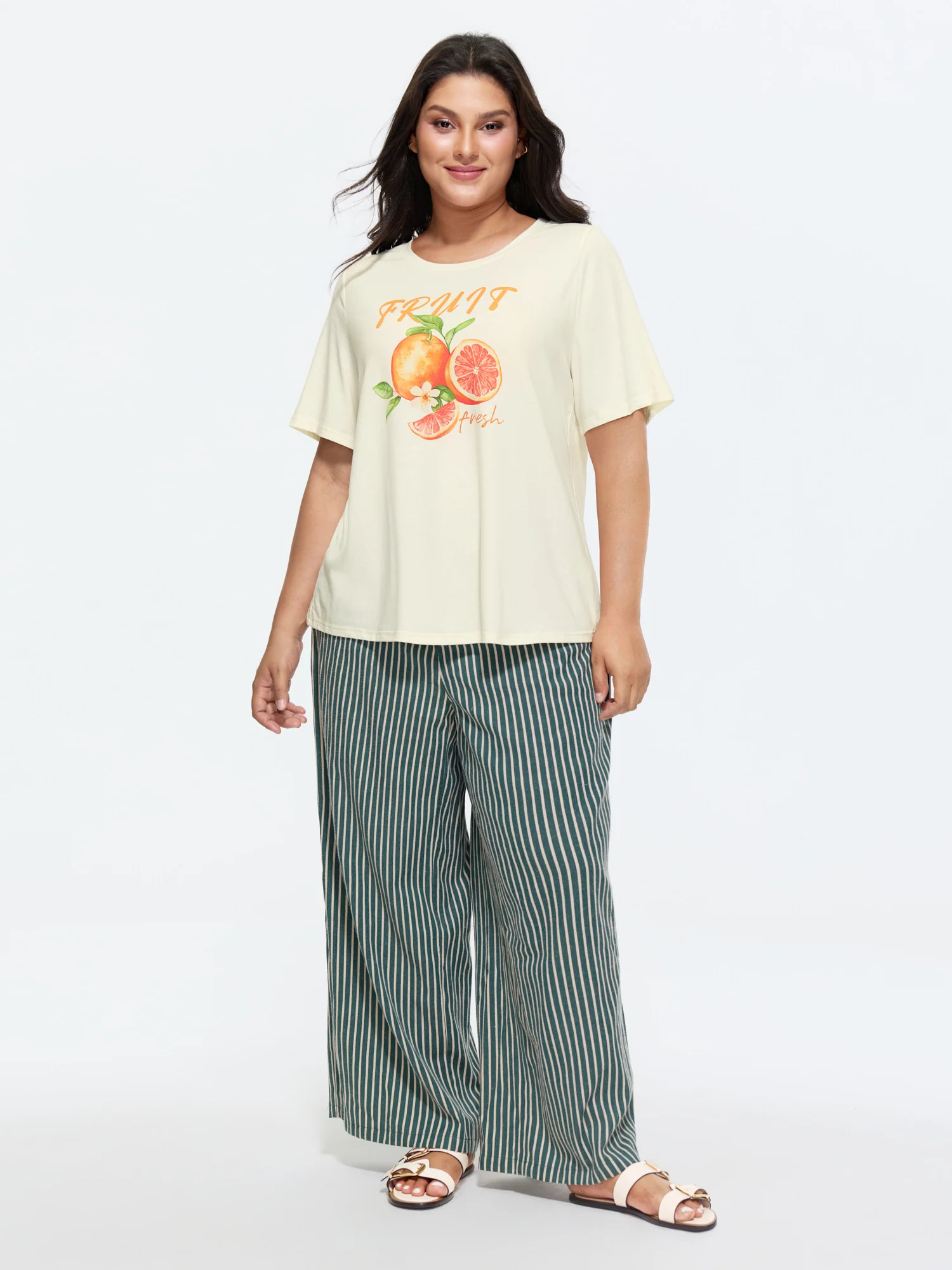 Supersoft Fruit Print Round Neck T-Shirt - Image 3